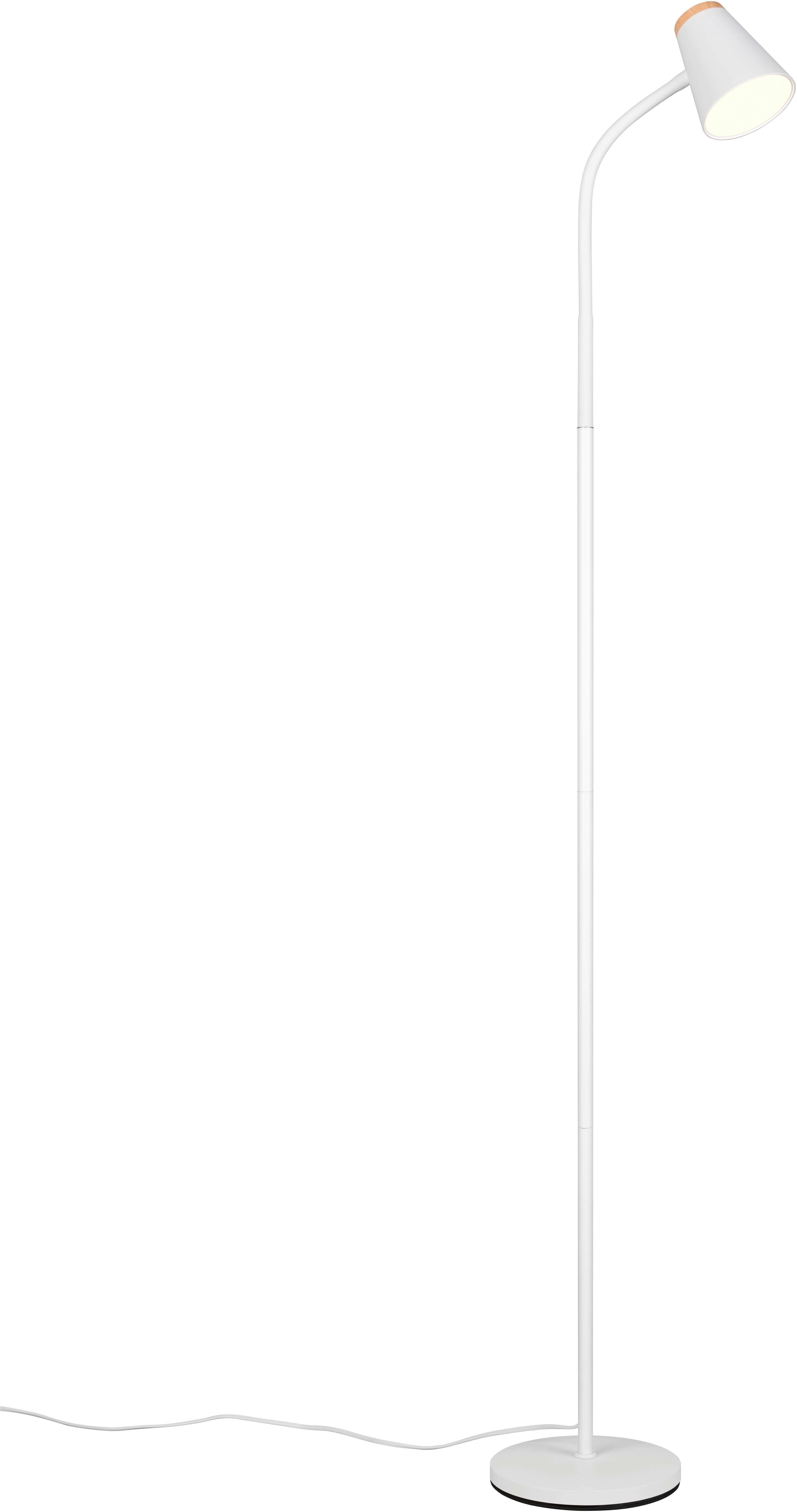 Reality Leuchten LED Stehlampe PONGO, LED Stehleuchte mit ON/OFF Kippschalter am Lampenschirm, 3000K, Ein-/Ausschalter, LED fest integriert, Warmweiß, verstellbarer Leuchtenkopf, Höhe 145 cm, Stehlampe Leselicht 500 Lumen
