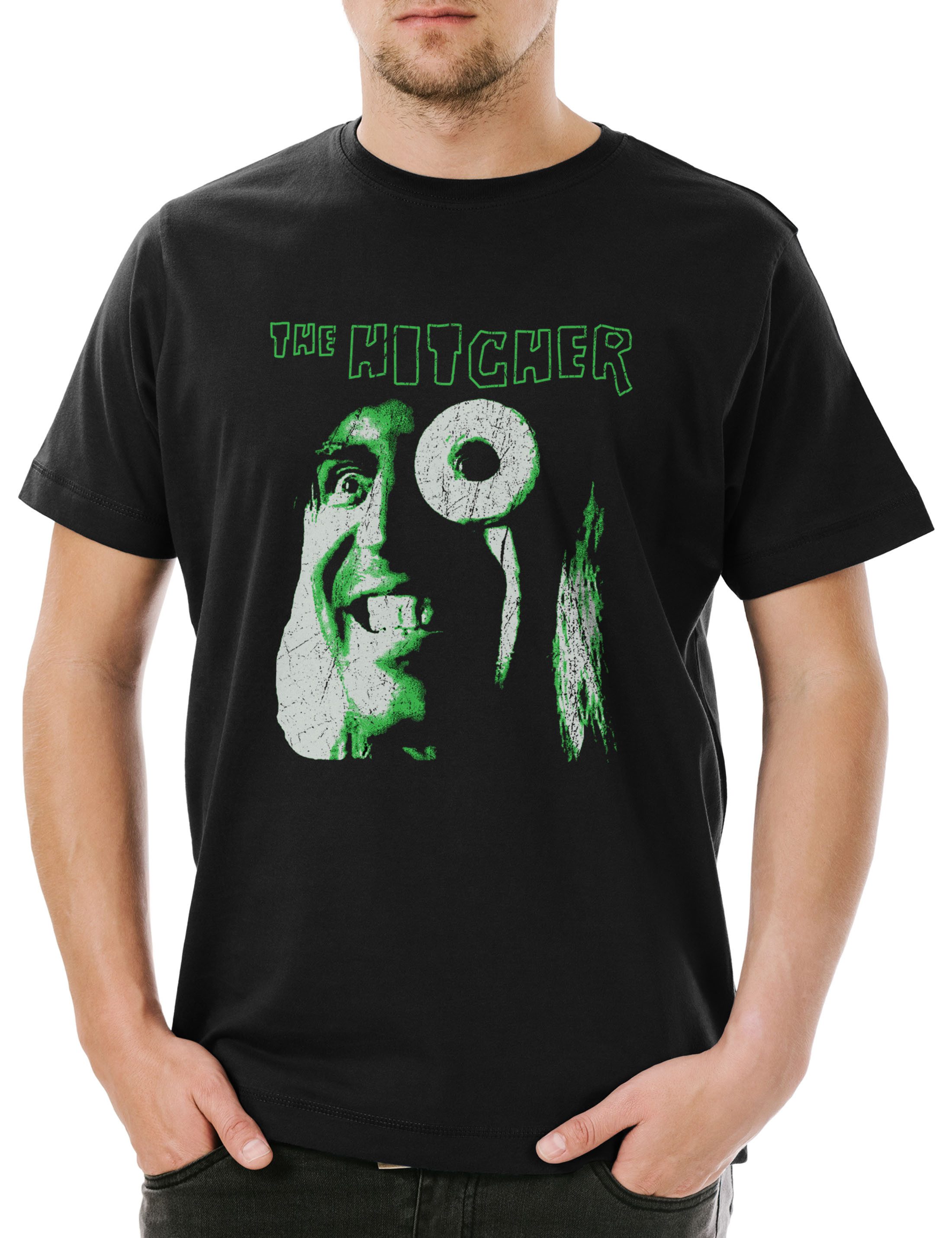 Print-Shirt Boosh Hitcher Herren T-Shirt The Baboo Yagu Thee 'Itcha Mighty Hitcher