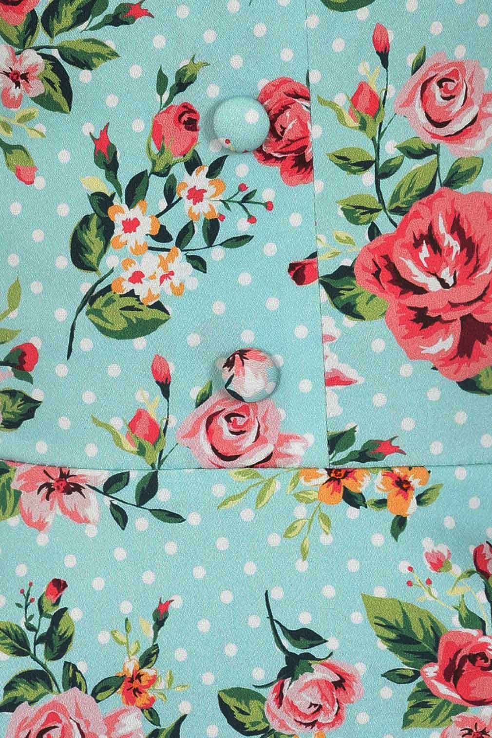 Hearts & Roses London Trägerkleid Heidi Floral Swing Dress Rockabella Vintage Retro
