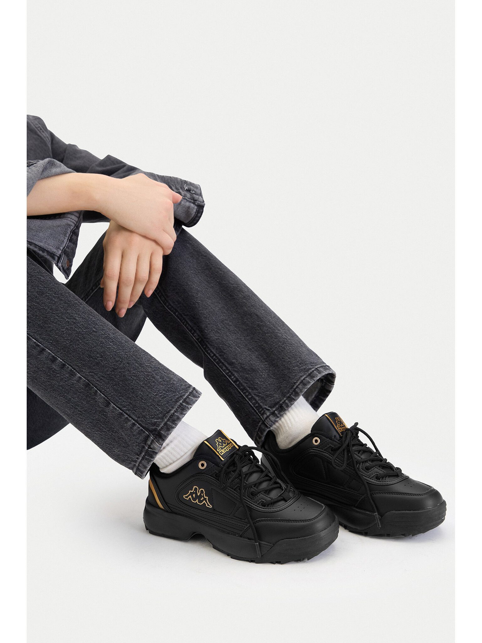 Kappa Kappa Damenschuhe Schwarz KAPPA-CEOWB-SS24-3CK06 Schwarz Gold Sneaker
