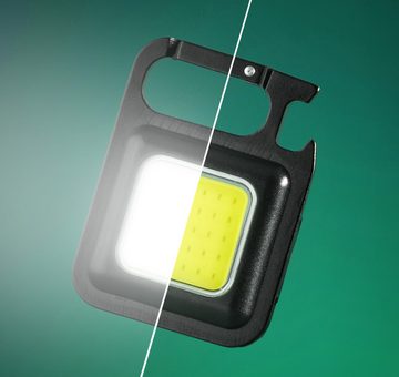 PRECORN LED Taschenlampe Mini Notlicht Anhänger COB Arbeitsleuchte Wiederaufladbar, 800 Lumen