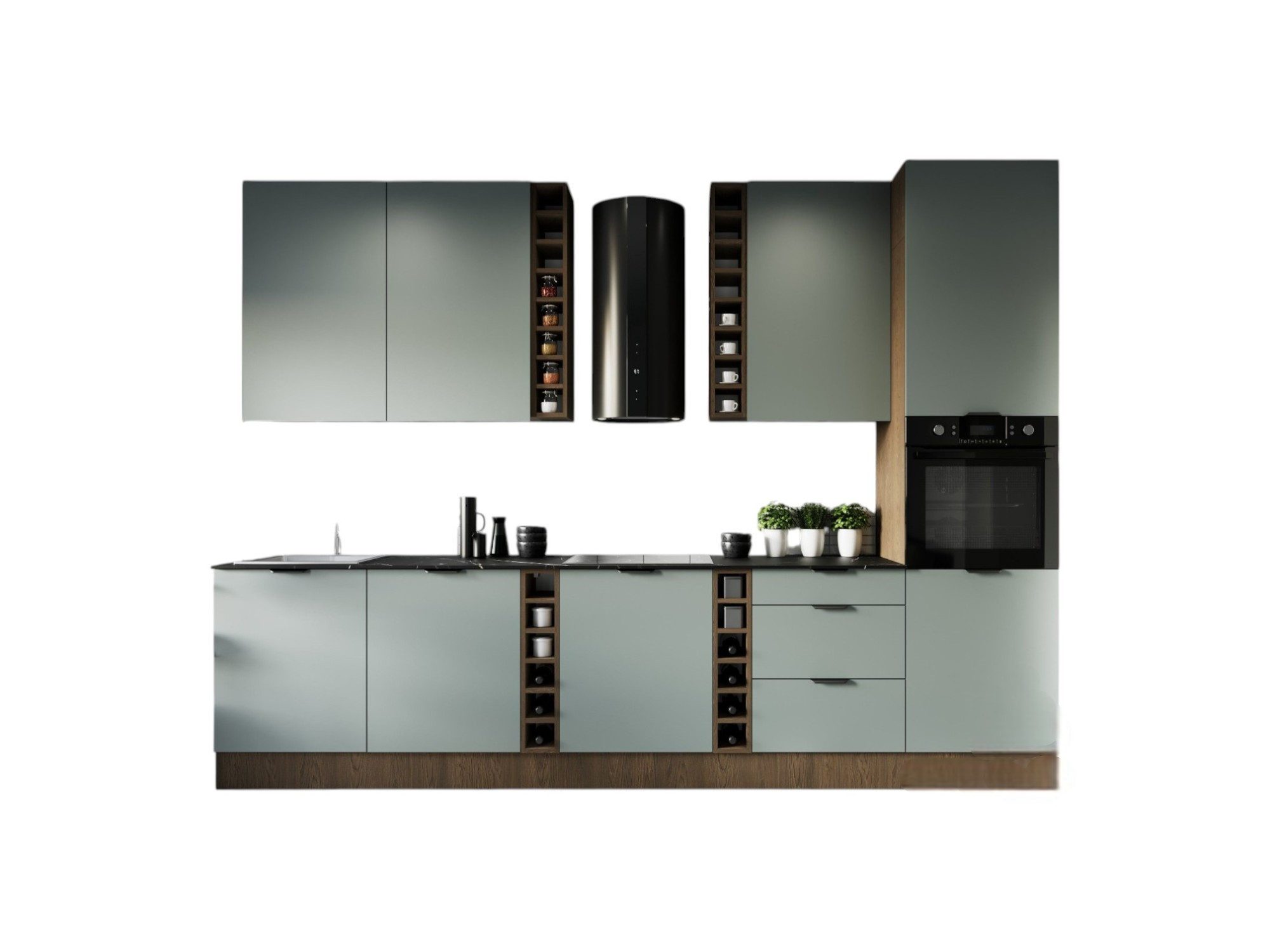 ROYAL24_MARKT Küchenzeile K43-G330 - Sorento - Intelligente Designelemente, (Komplett Set), Premium - Modern - Exzellent.