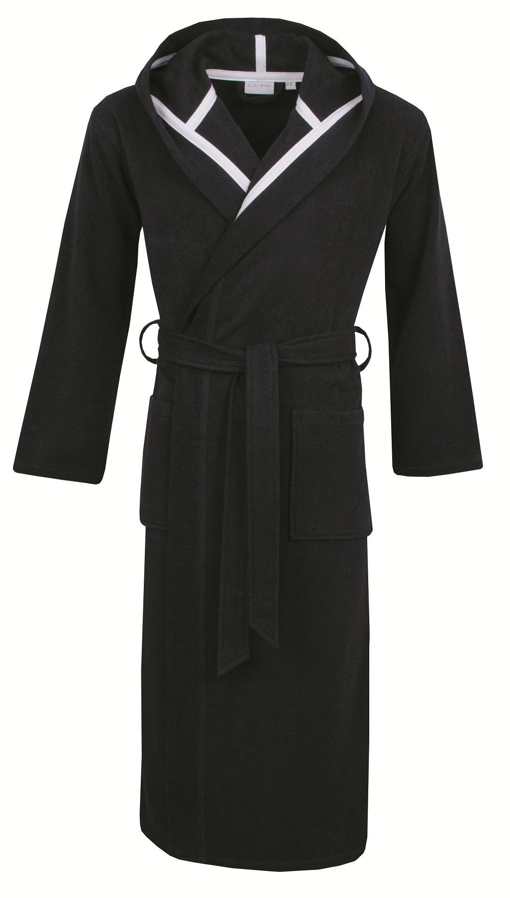 Carl Ross Unisex-Bademantel supercombed light, Langform, Frottier, Kapuze, Gürtel, Kapuze