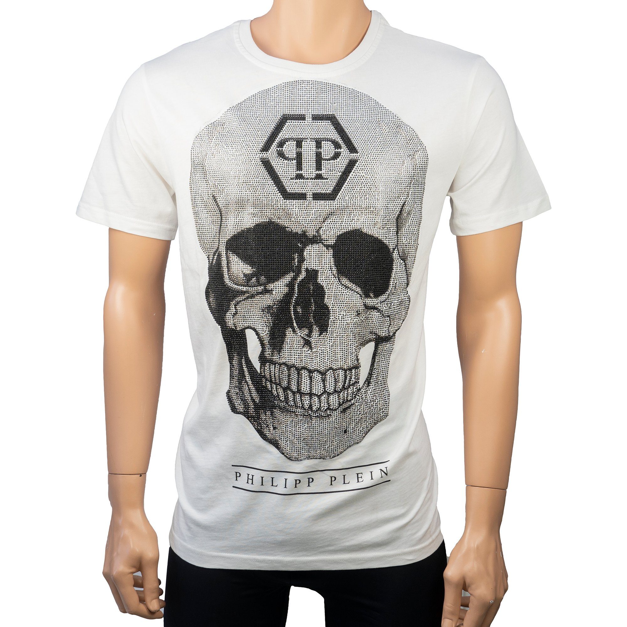 PHILIPP PLEIN T-Shirt Connell Totenkopf mit Strasssteinchen