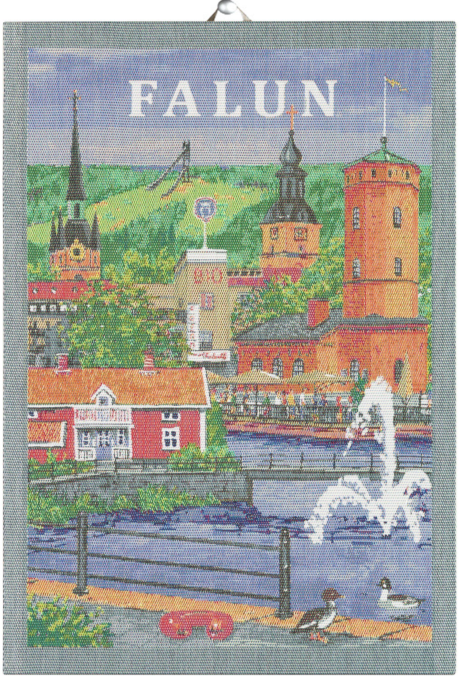 Ekelund Geschirrtuch Küchenhandtuch Falun 35x50 cm, (1-tlg., 1 x Geschirrtuch), Pixel gewebt (3-farbig)