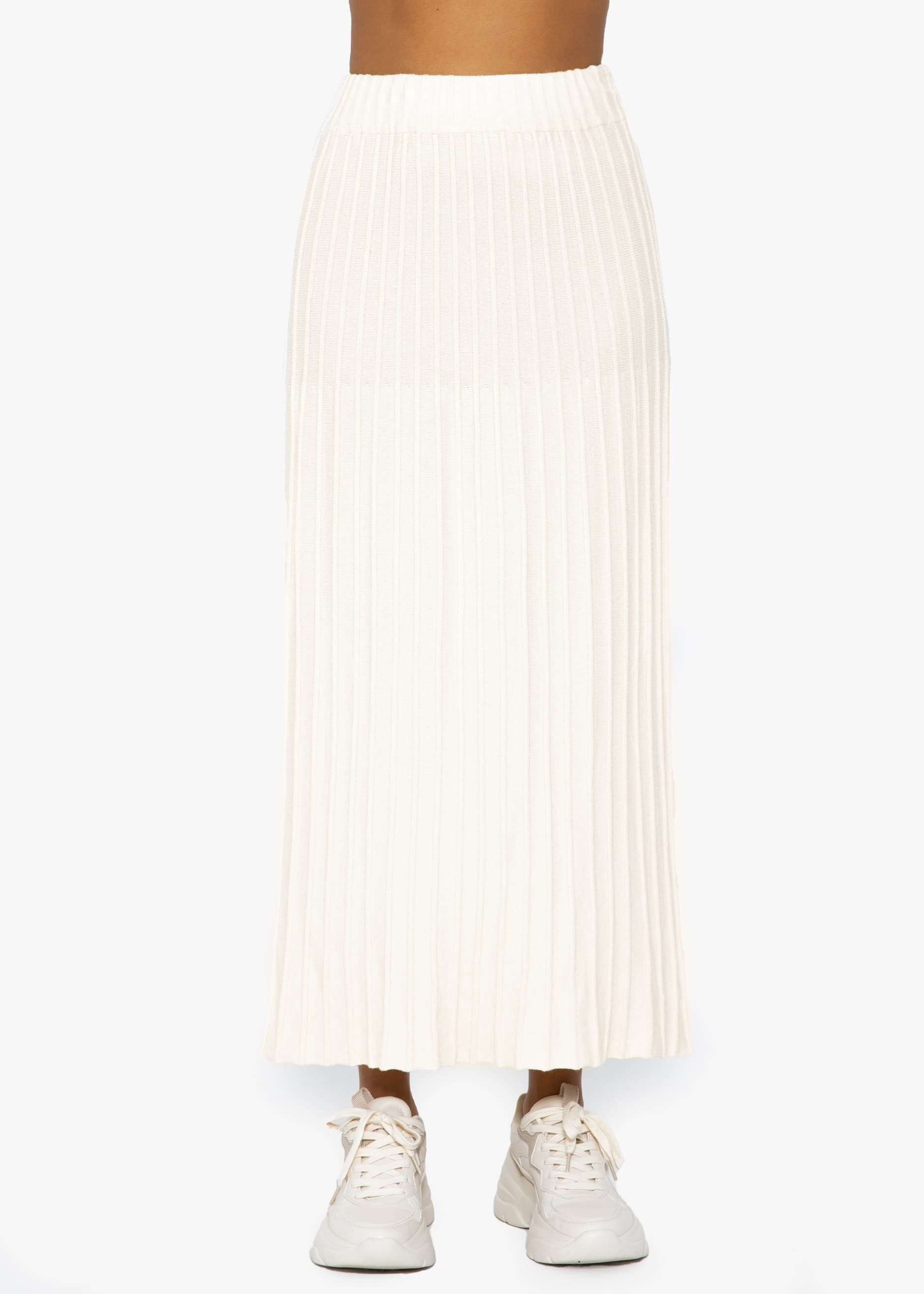 Strickrock Plissierter Maxi Strick-Rock