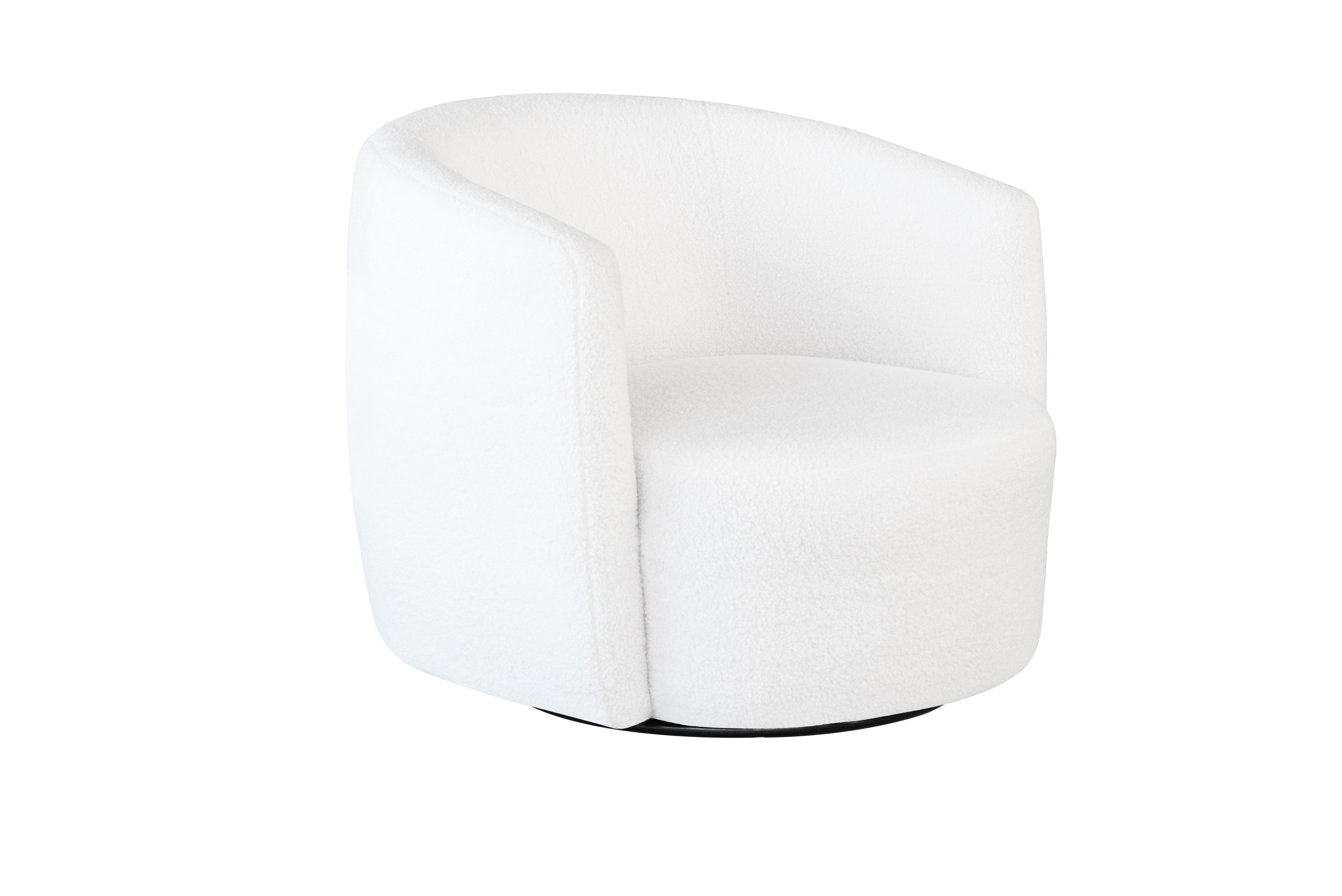 Qiyano Sessel Teddy-Sessel Weiß Bequem Gepolstert Minimalistisches Design