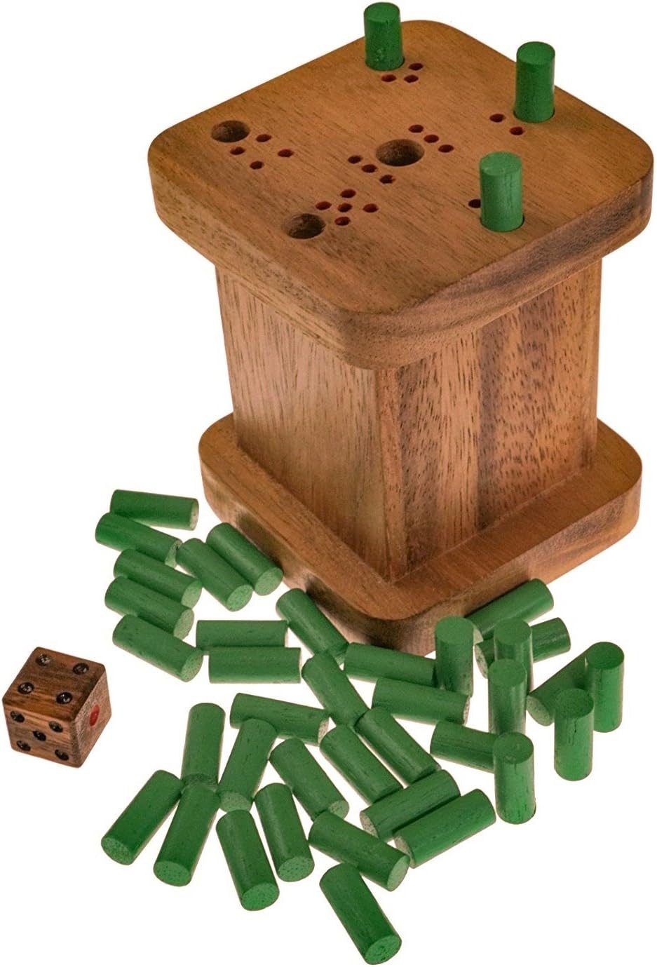 LOGOPLAY Spiel 6 raus, Familienspiel, 6 raus - für 2 bis 6 Spieler - Würfelspiel mit 40 Spielsteckern