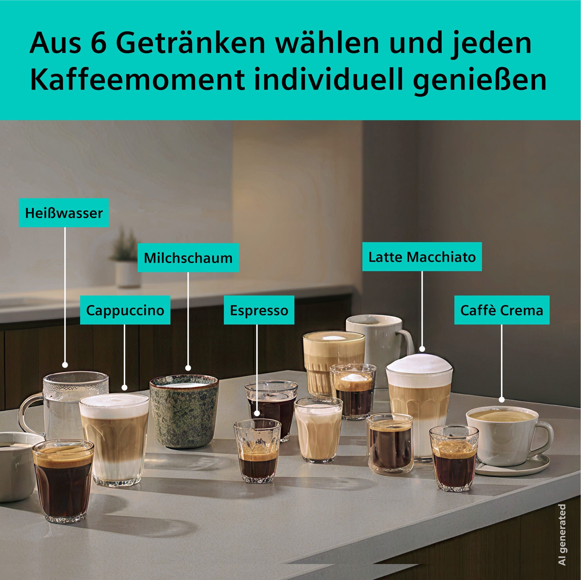SIEMENS Kaffeevollautomat EQ500 TP551E07, Doppeltassenfunktion, 6 Getränke, einfache Reinigung, mit Milchschlauch, Keramikmahlwerk, entnehmbare Brüheinheit, Schwarz