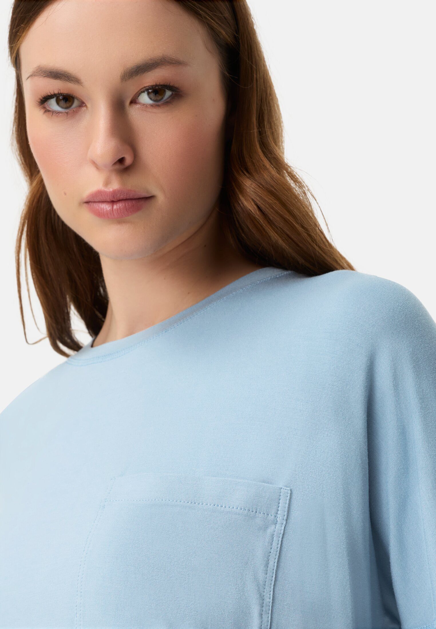 camel active Langarmshirt T-Shirt mit 3/4-Ärmeln Langarm