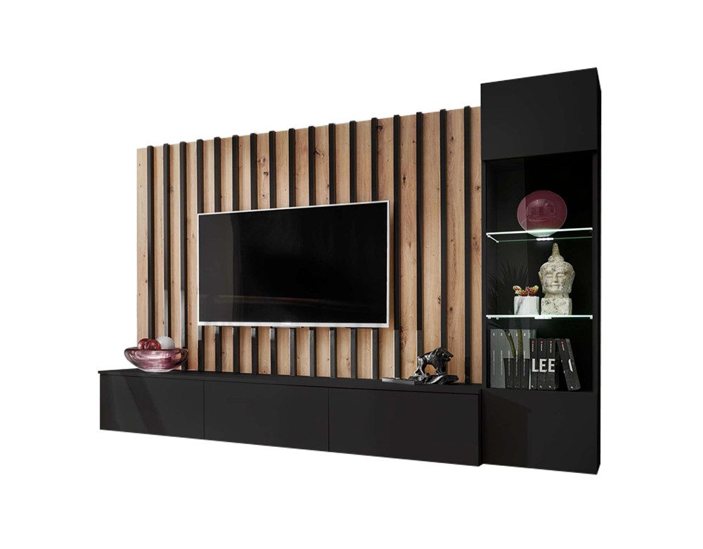 99rooms Wohnwand Vitore, (Wohnzimmer-Set, Wohnmöbel), TV-Lowboard, Vitrine, günstig online kaufen