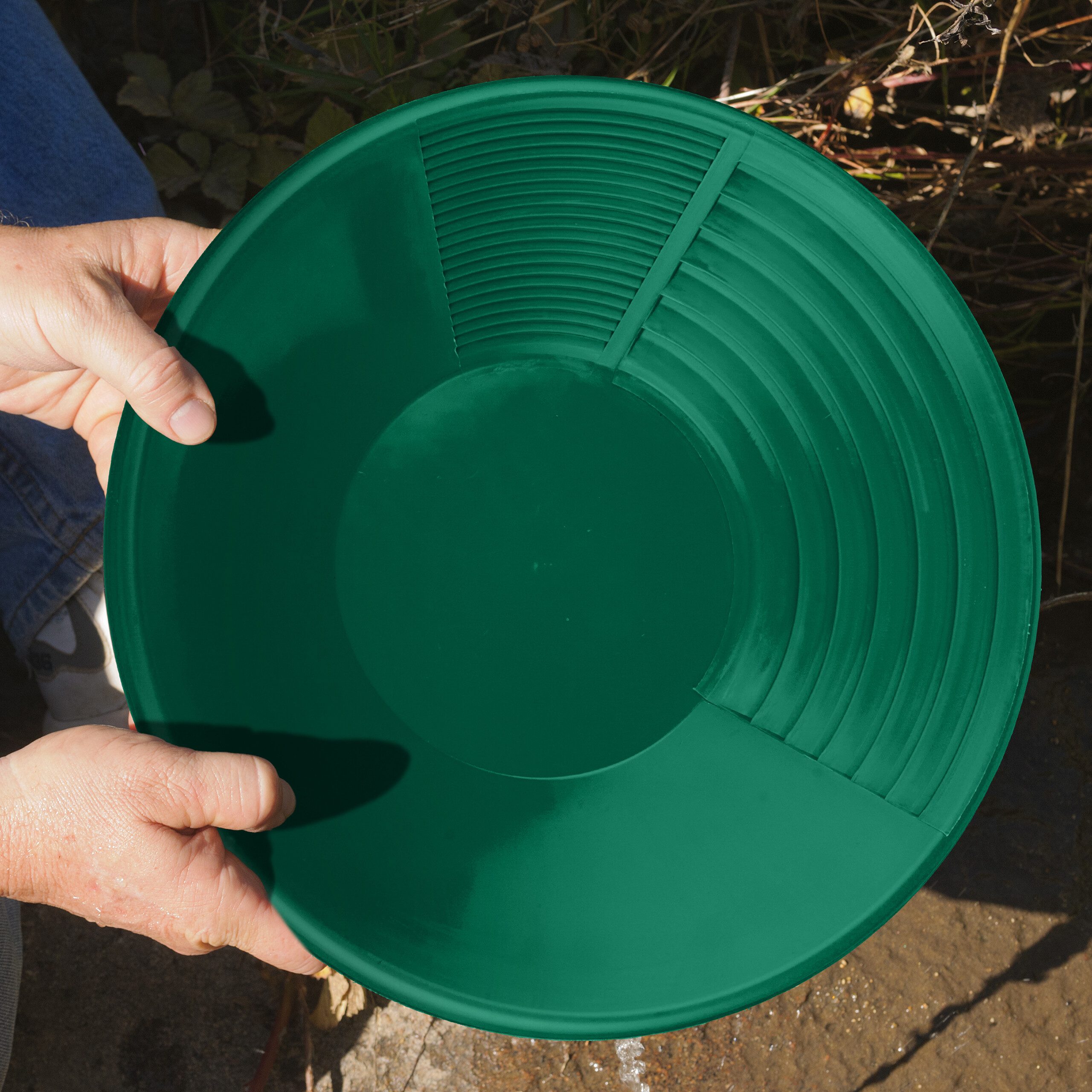 relaxdays Waschbecken Grüne Goldwaschpfanne 2er Set (2er Set)