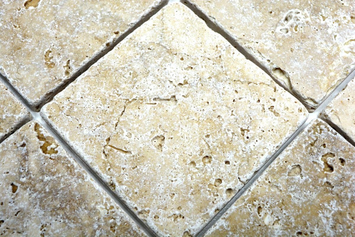 Naturstein Travertin Mosani creme Fliese Bodenfliese beige Chiaro Naturstein