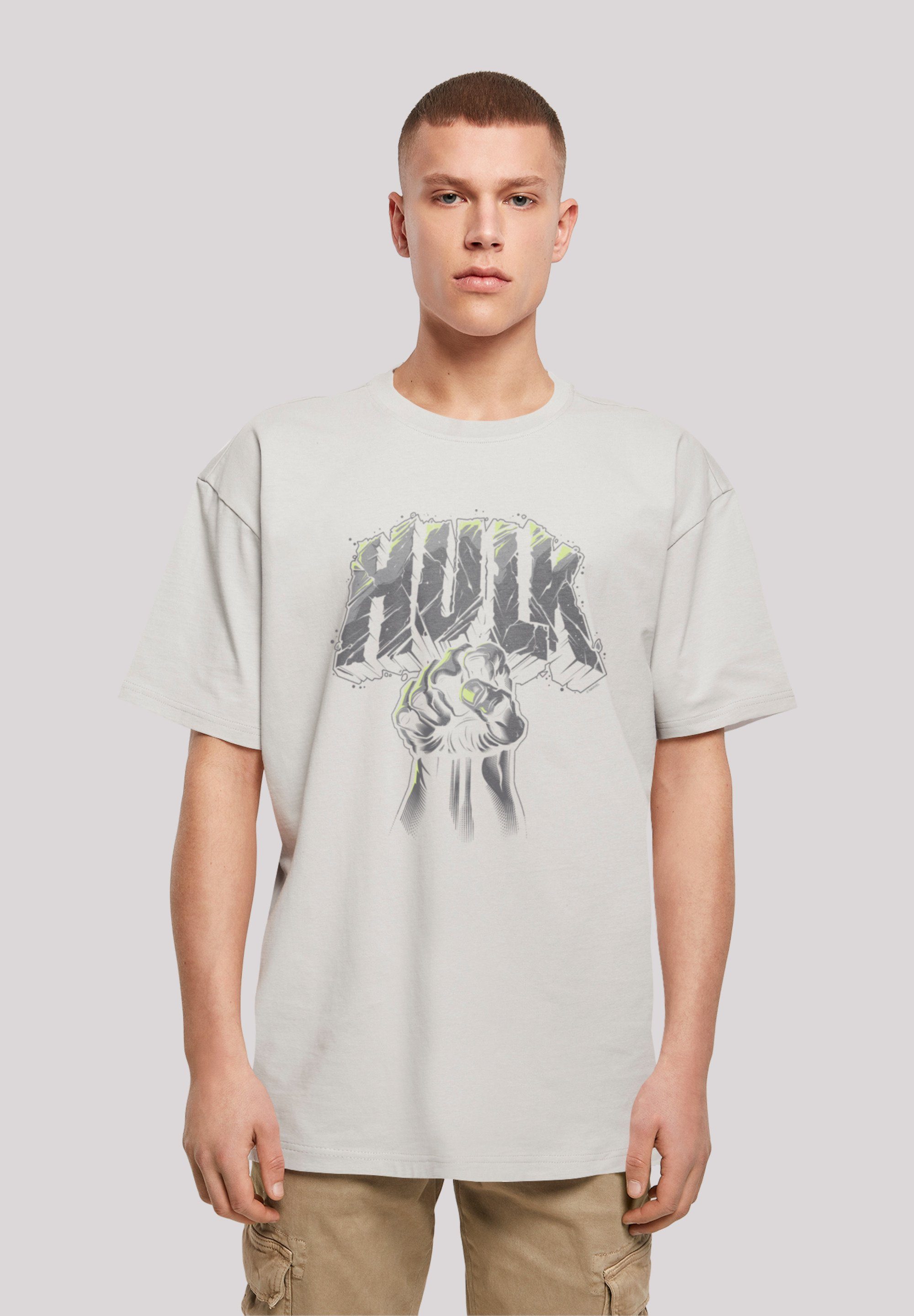 T-Shirt Weite Punch Print, Schultern F4NT4STIC Marvel Hulk und Passform überschnittene Logo
