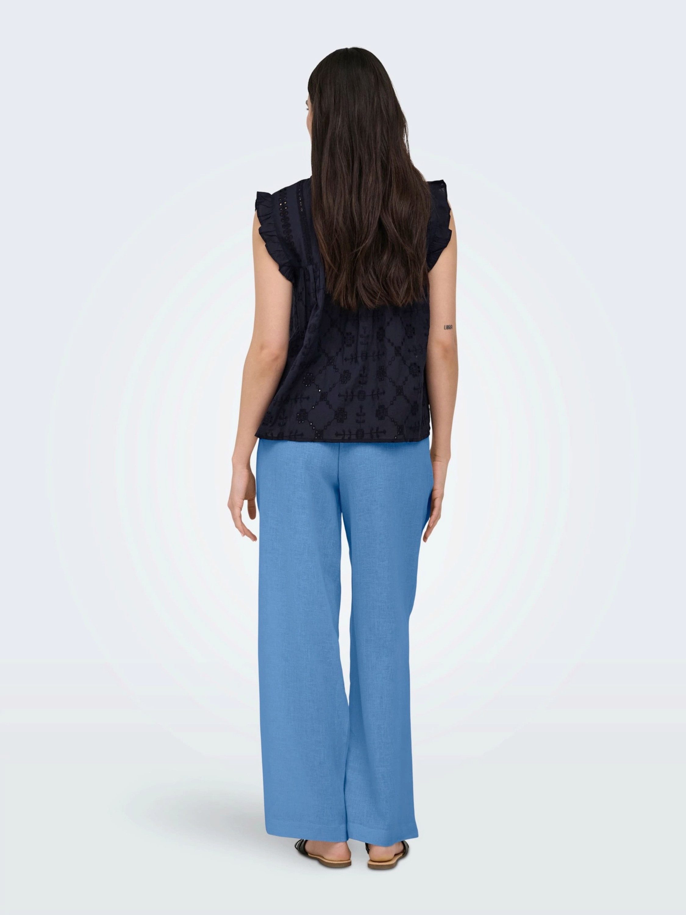 ONLY Leinenhose ONLBRUXELLES (8-tlg) Drapiert/gerafft