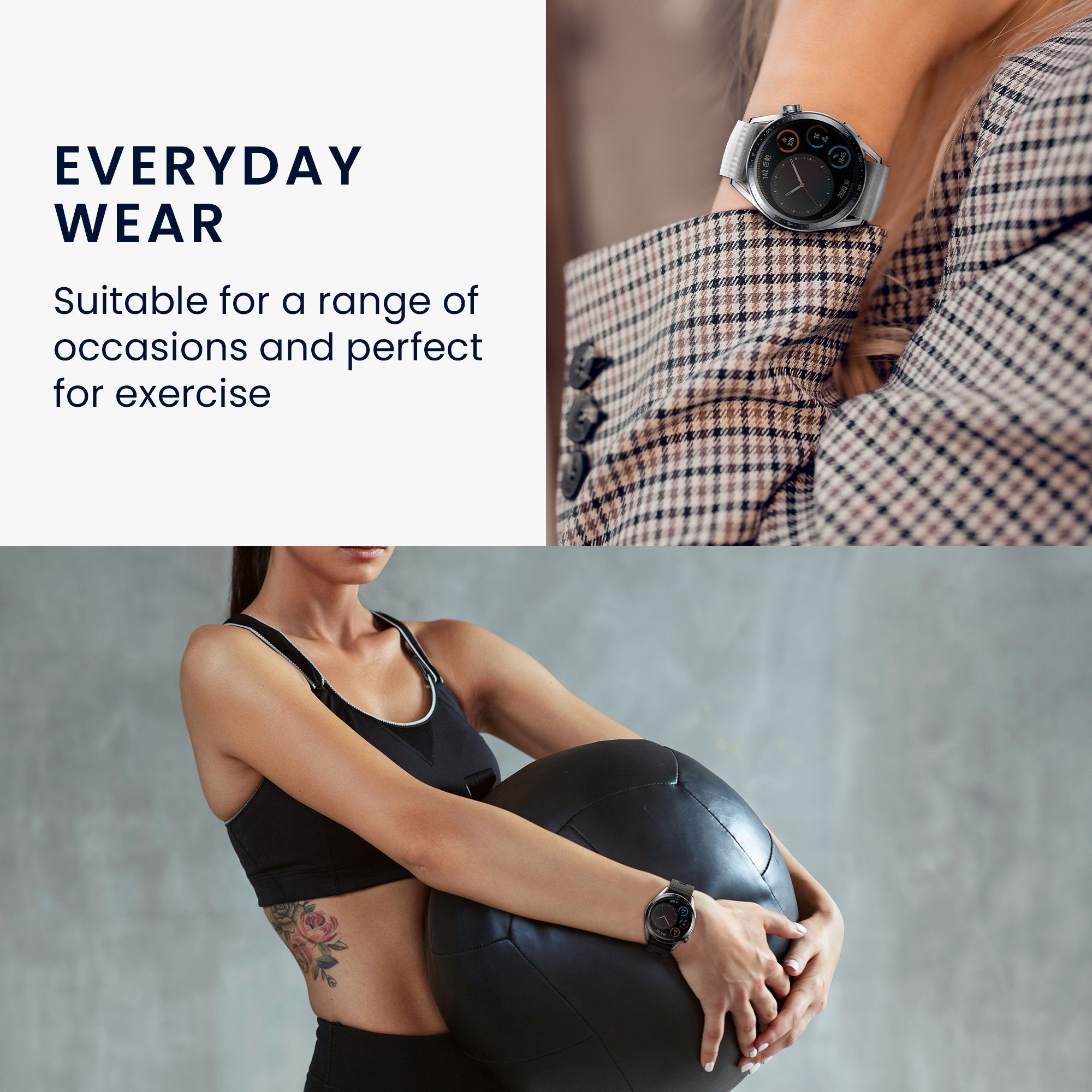 kwmobile Uhrenarmband für 20mm Amazfit Active 2 / 2 Square / Active Edge / Bip Smartwatch, 1-tlg., Ersatzarmband für Fitnesstracker - Wechselarmband Smartwatch – Bild 4 von 5