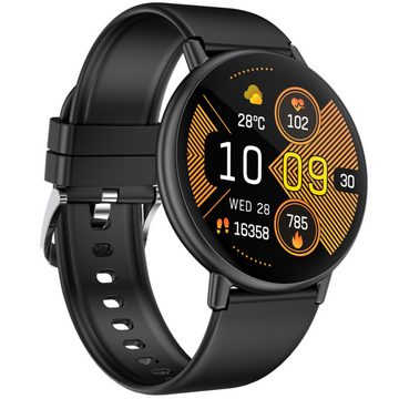 Manike G87 Smartwatch (4,3 cm/1,69'' HD Voll Touchscreen Zoll) Spar - Set, mit wechselband aus weichem silikon ladenkabel, Herzfrequenzmesser, Analyse von EKG-Daten, Blutdruckmessgerät