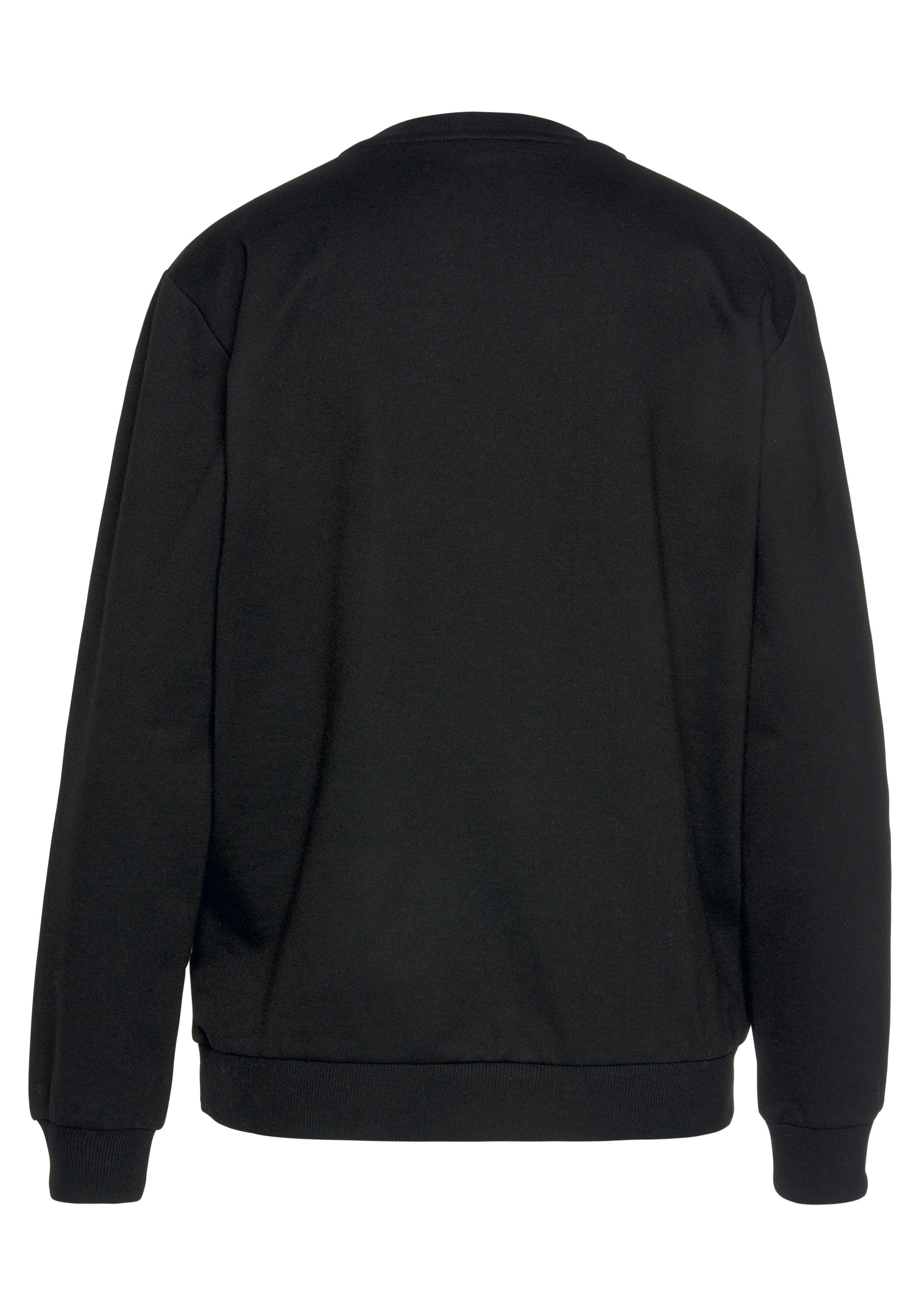 LASCANA Sweatshirt roségoldfarben-schwarz Loungeanzug