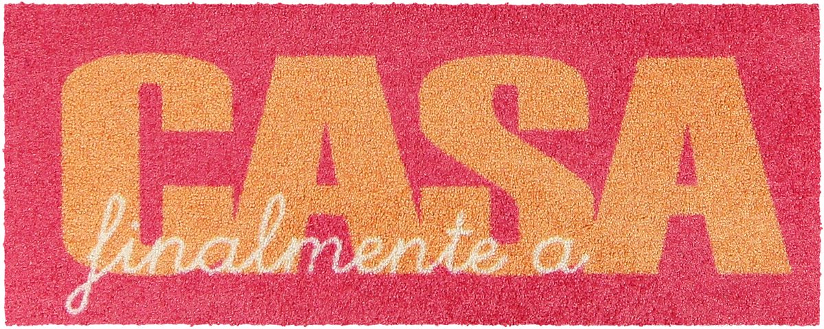 Salonloewe Läufer Fußabtreter klein 30x75 Casa Type pink-orange, Läufer Mini, Höhe: 300 mm