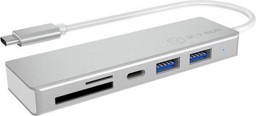 ICY BOX ICY BOX USB Type-C Hub mit 3 USB 3.0 Anschlüssen und Multi-Kartenleser Computer-Adapter