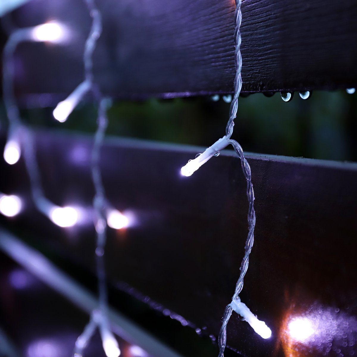 Salcar LED-Lichterkette LED Lichtvorhang Weihnachten Lichterkette 8 Beleuchtungsmodi, Timer und Memory-Funktion, Spritzwassergeschützt, 3 x 3m Kaltweiß – Bild 5 von 5