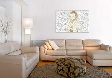 YS-Art Gemälde Van Gogh, Menschen, Leinwand Bild Handgemalt Gold Vincent van Gogh mit Rahmen