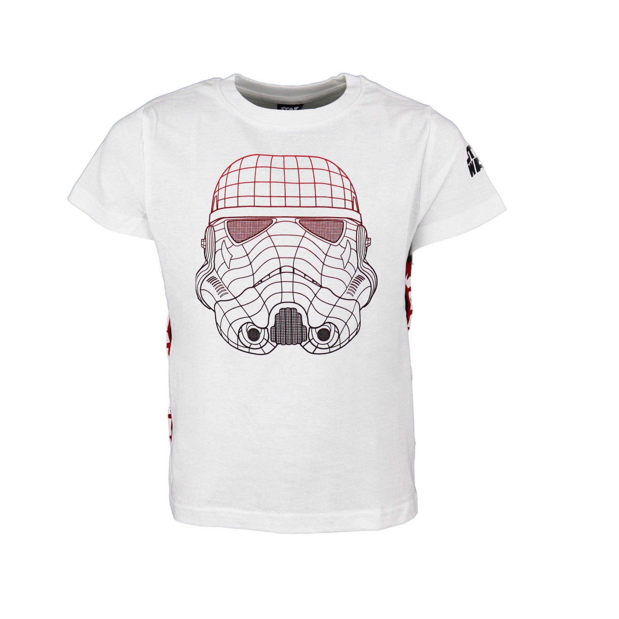 Disney Print-Shirt Star Wars Storm Trooper Kinder Jungen T-Shirt Gr. 134 bis 164, 100% Baumwolle, Weiß