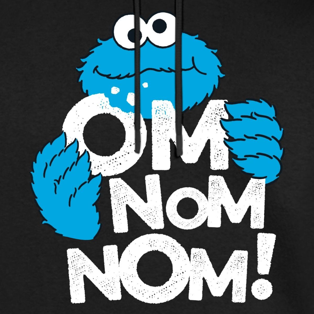 Spreadshirt Hoodie Sesamstraße Krümelmonster Om Nom Nom Herren Premium Hoodie (1-tlg)