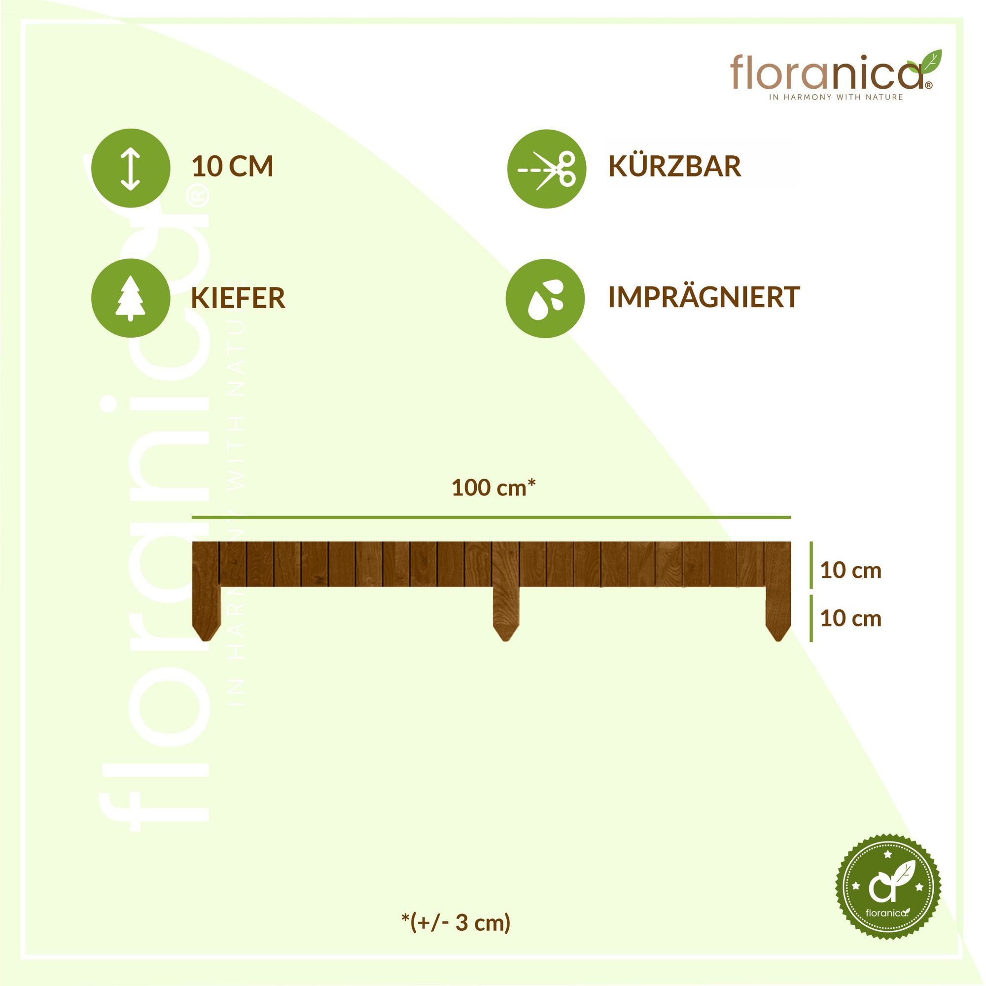 Floranica Beetbegrenzung Beeiteinfassung Flexibler Holzzaun aus günstig online kaufen