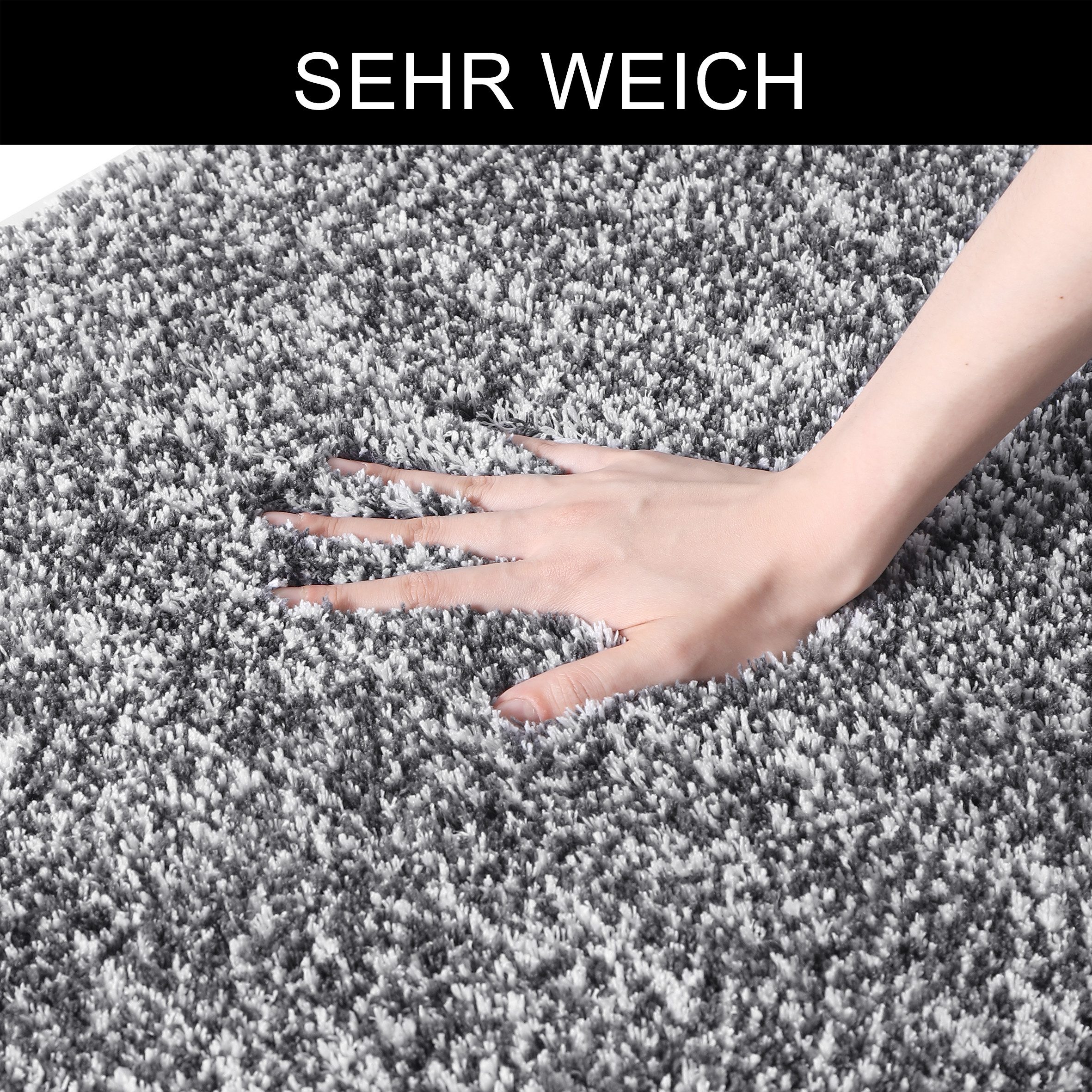 OTTO home Badematte Vanessa meliert, Badvorleger, Badezimmer Teppich, Duschvorleger, Höhe 20 mm, rutschhemmend beschichtet, strapazierfähig, Polyester, halbrund – Bild 4 von 5