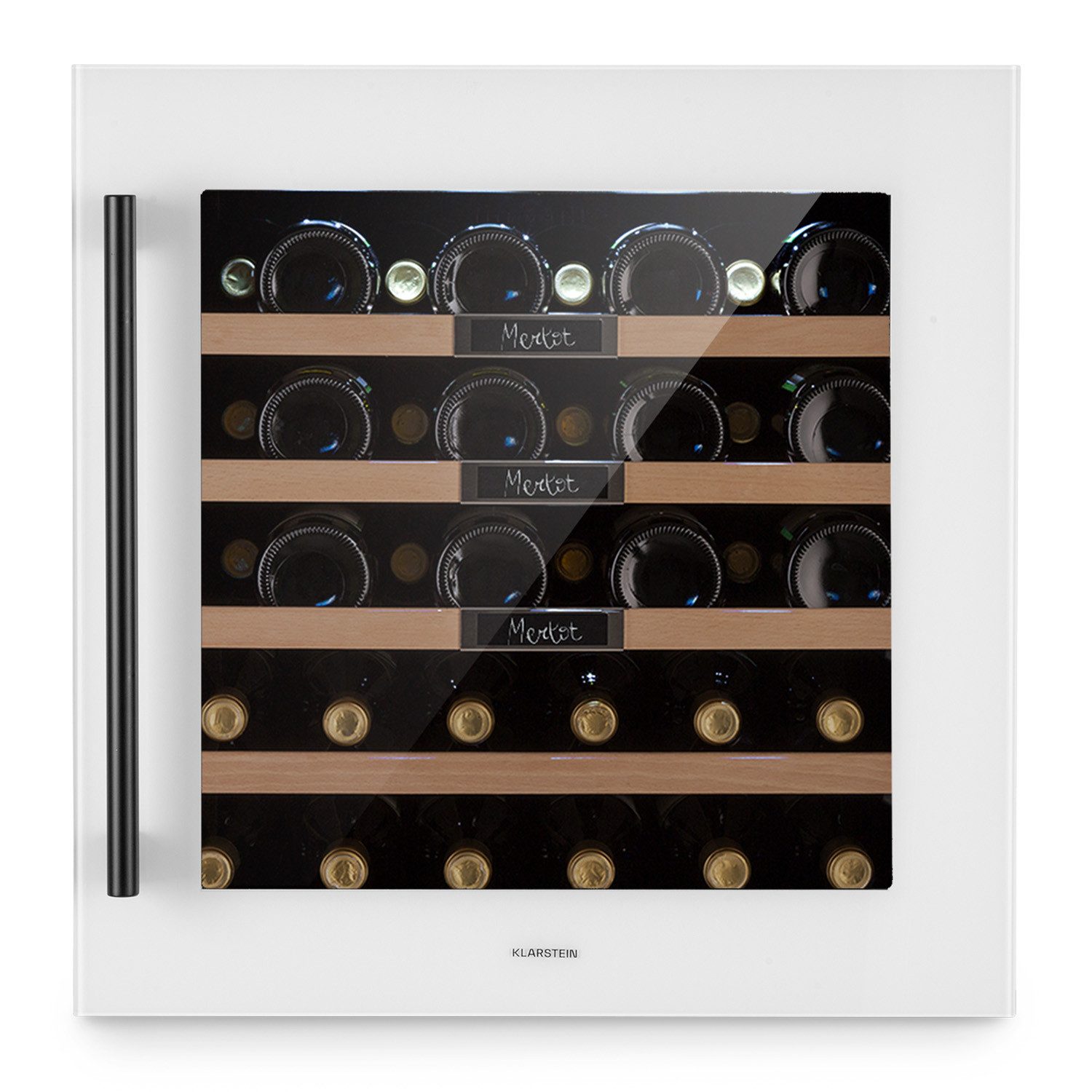 Klarstein Weinkühlschrank Vinsider 36 Built-In Uno, für 36 Standardflaschen á 0,75l,Wein Flaschenkühlschrank Weintemperierschrank Weinschrank Kühlschrank