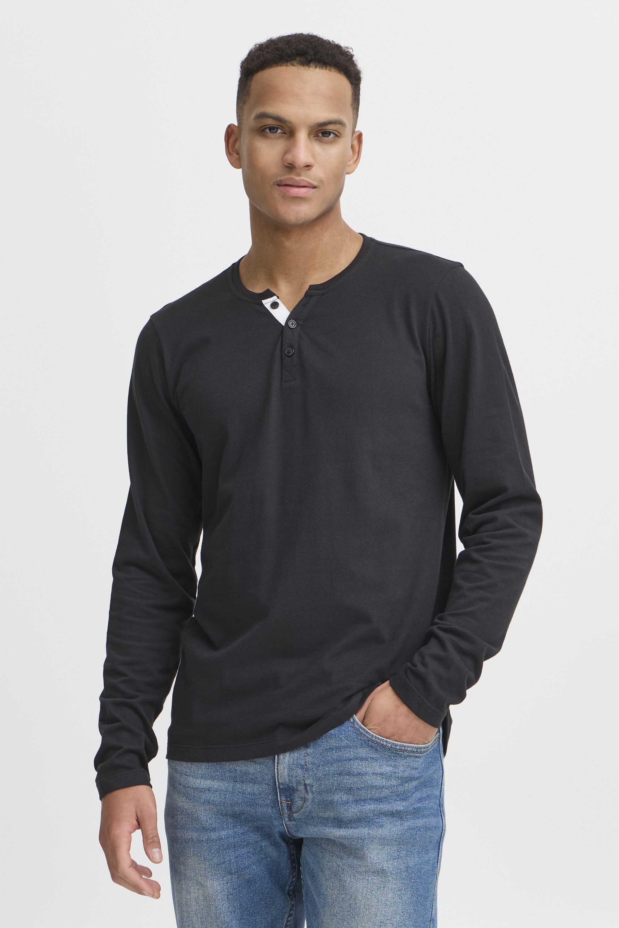 Blend Langarmshirt BHMBHOLLIE Klassisches Grandad-Longsleeve günstig online kaufen