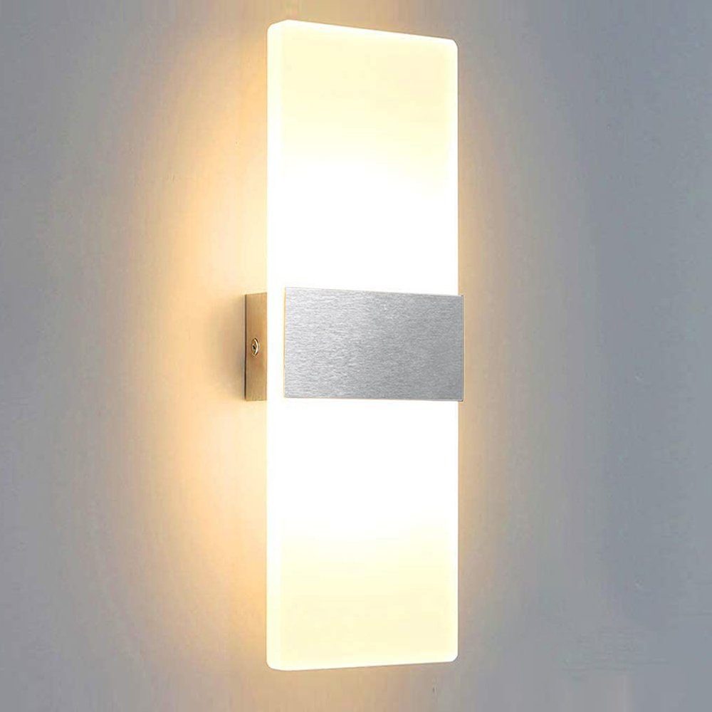 Lospitch LED Wandleuchte LED Wandleuchte Garderobe Außen Modern Wandlampe  Flurlampe Innen, LED fest integriert, weiß