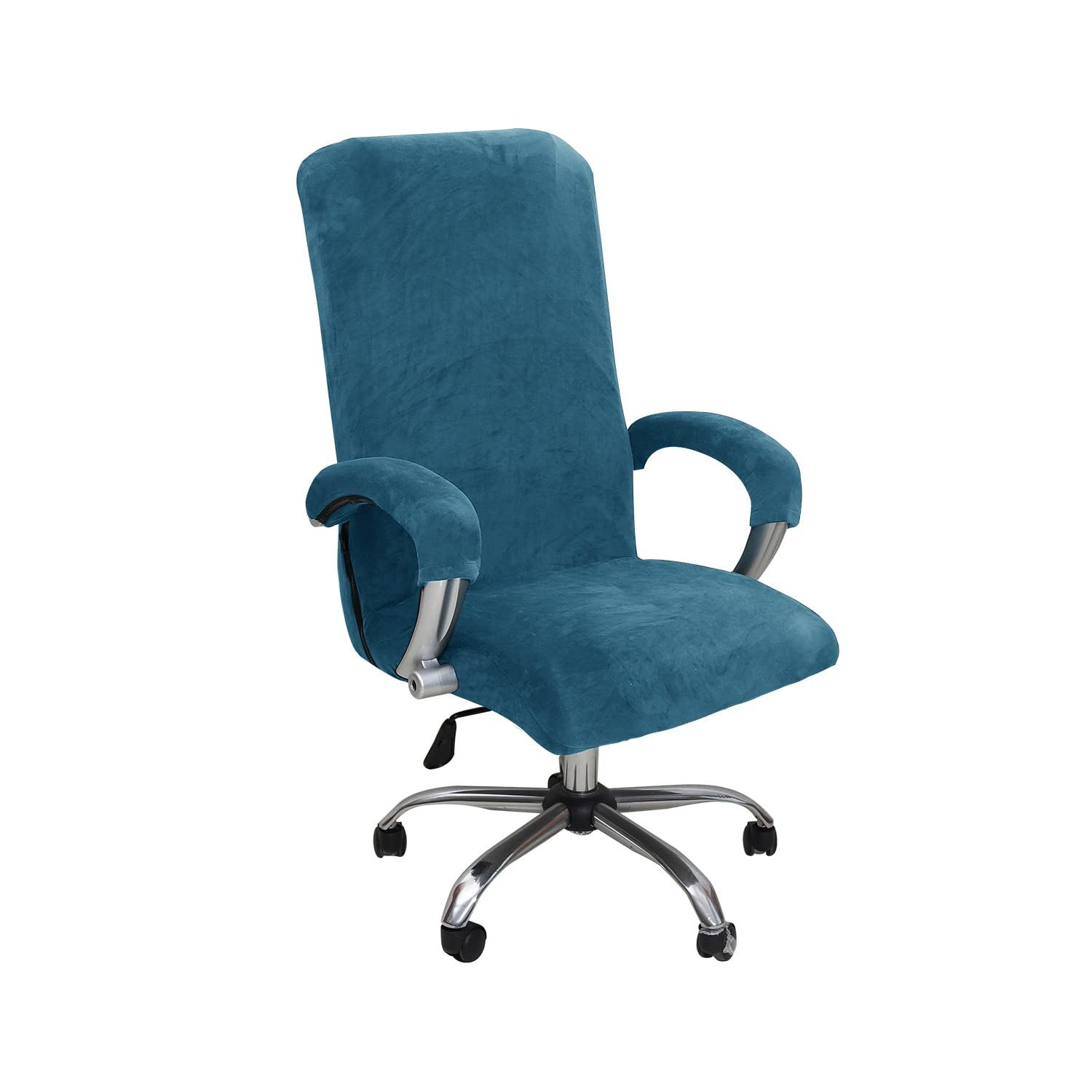 Agger Bürostuhlhusse Elastischer Bürostuhl-Bezug aus Samtplüsch – Ergonomischer, katzensicherer Schutz für Bürostühle