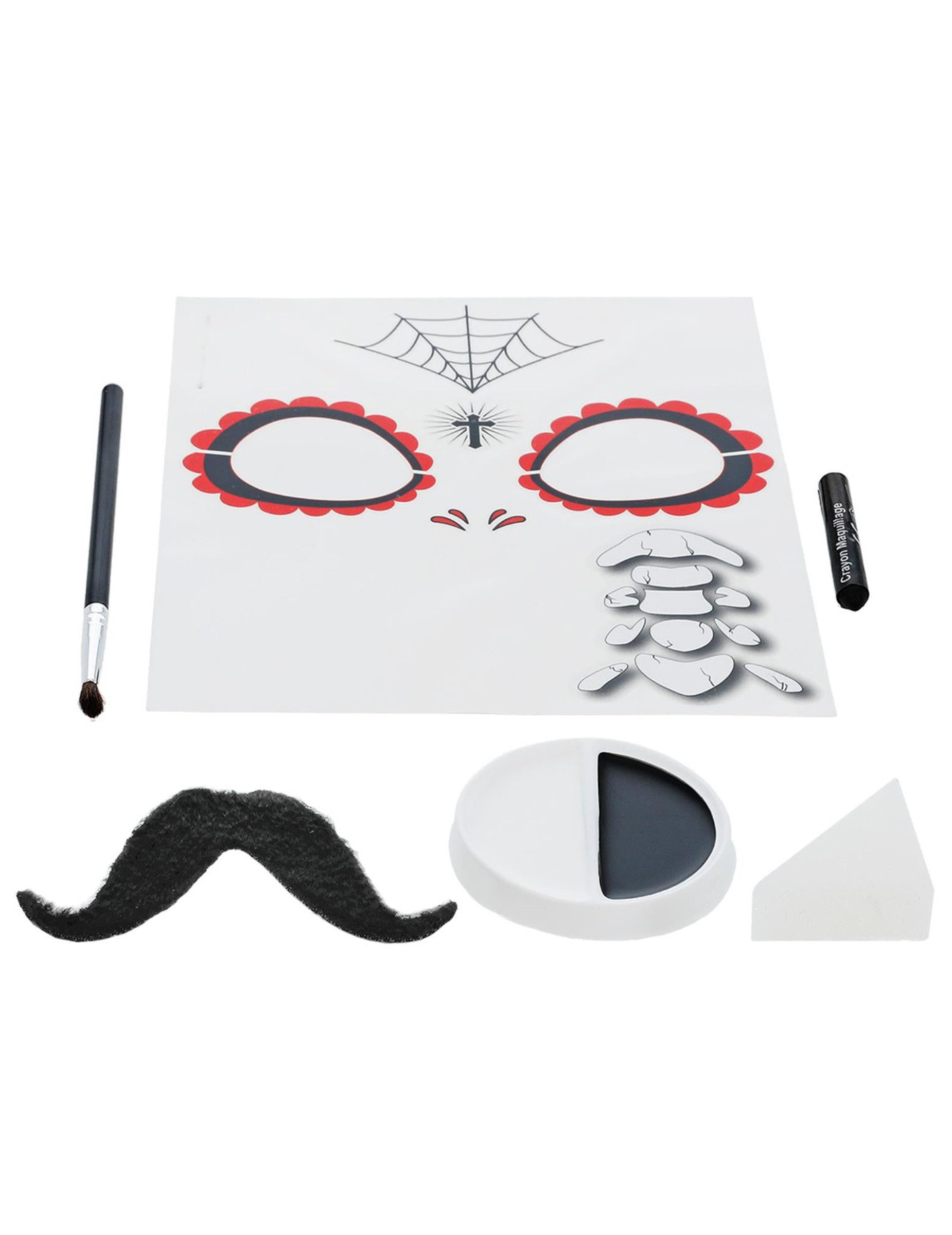 Smiffys Kostüm Make-up-Set Tag der Toten für Herren 8-teilig bunt