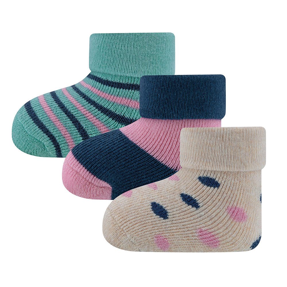 Ewers Socken Newborn Socken 3er Pack Punkte/Ringel (3-Paar)