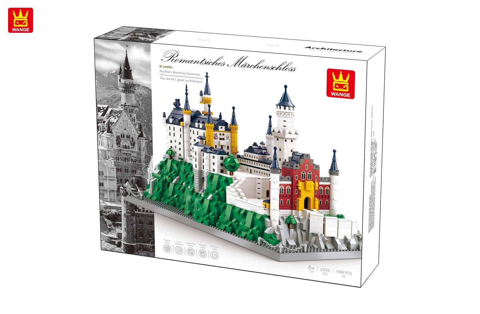 Wange 6226 - Romantisches Märchenschloss (Wange) Spielbausteine, (1969 St)