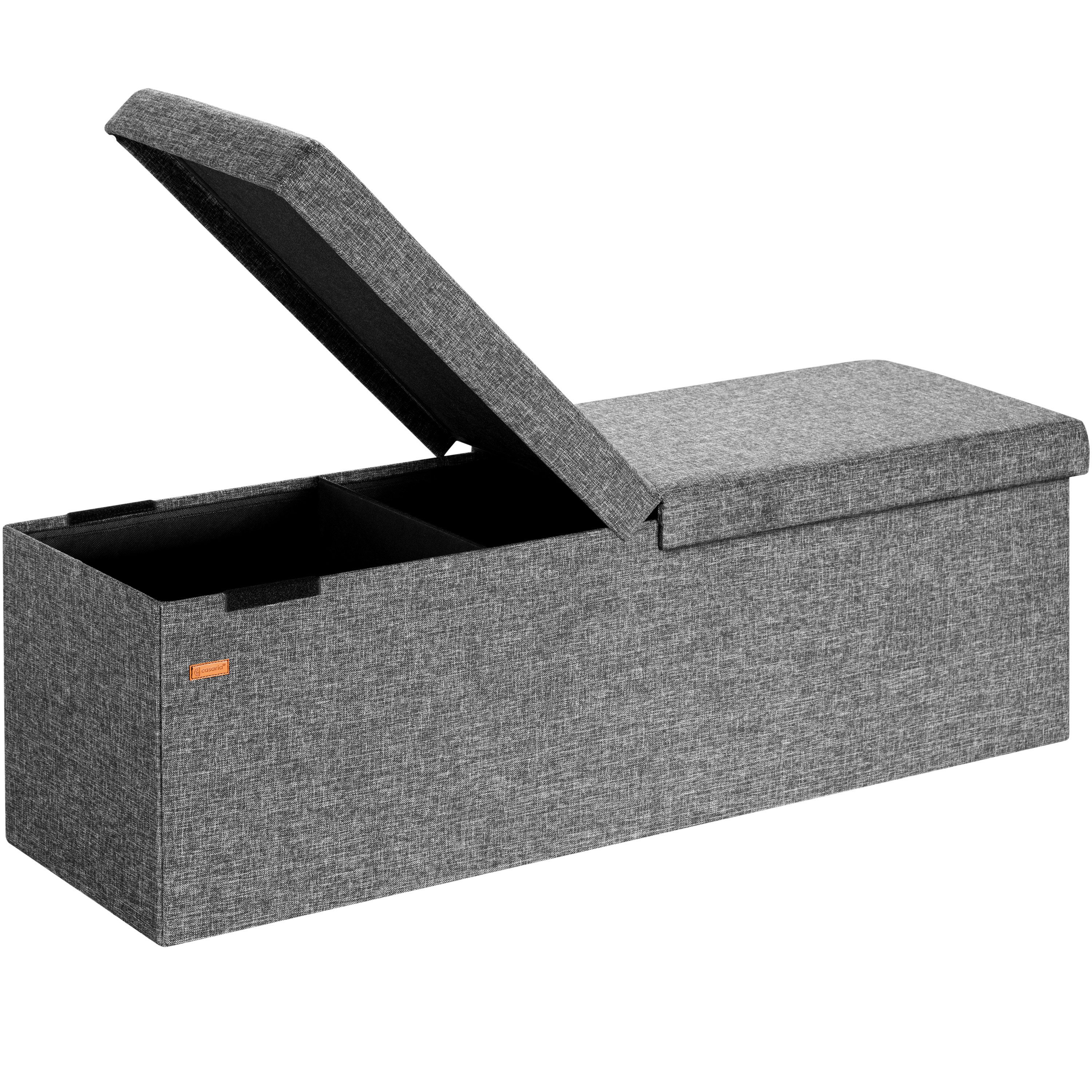 Casaria Sitzbank (1-St), Deckel Klappbar Gepolstert Faltbar Stabil Stoff 130L Flur Schlafzimmer