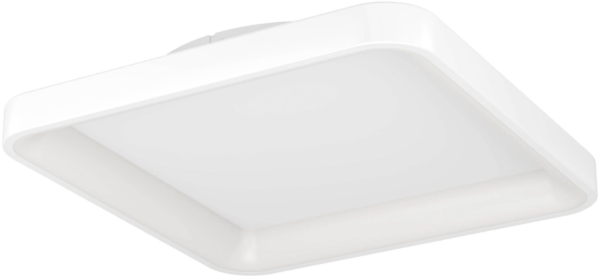 EGLO Deckenleuchte Loretello Deckenlampe, Wohnzimmerlampe, Metall und Kunststoff, Lampe, CCT - über Fernbedienung, Dimmfunktion, Farbsteuerung, dimmbar über Fernbedienung, mehrere Helligkeitsstufen, LED fest integriert, Kaltweiß, Neutralweiß, Warmweiß, Wand-/Deckenleuchte - L35 x B35 x H7,5 cm - weiß - 12W inkl.