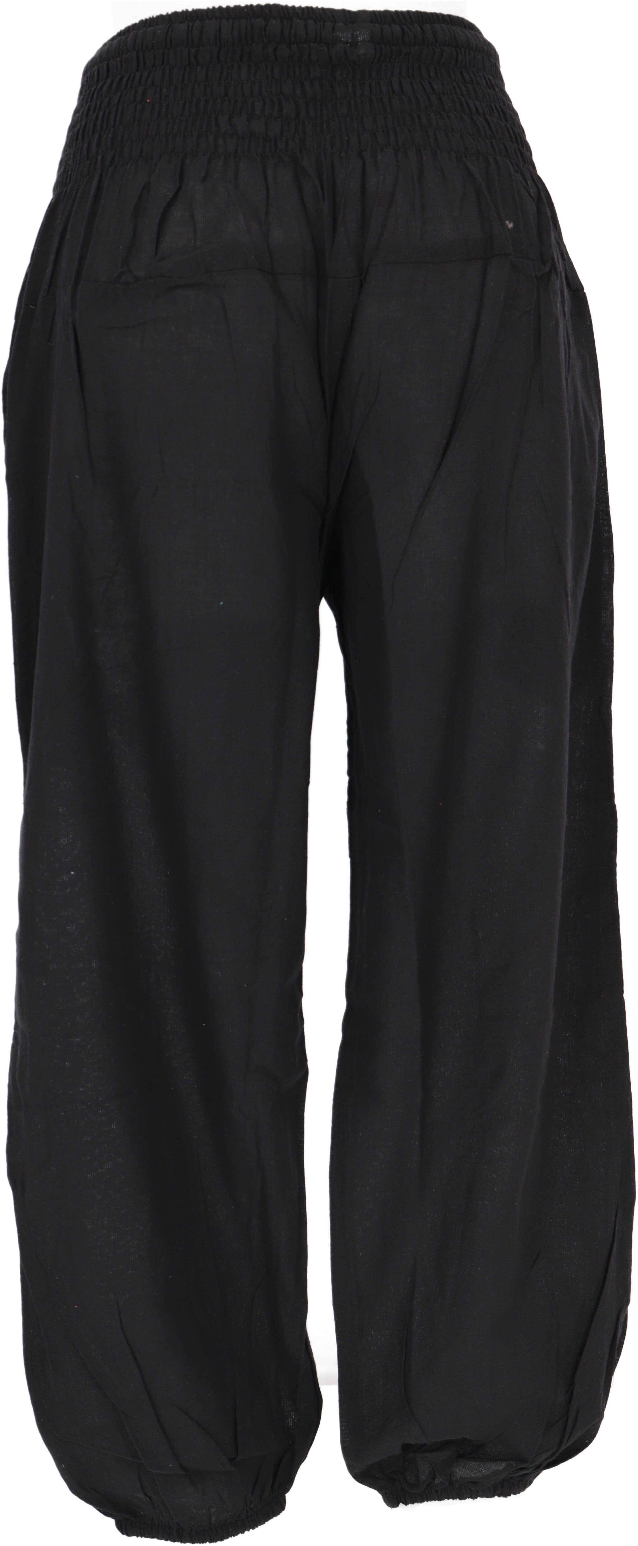 Guru-Shop Relaxhose Muckhose, Aladinhose mit breitem Bund - schwarz Ethno S günstig online kaufen