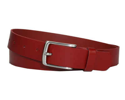 COLOGNEBELT Ledergürtel C10-SL 3 cm breiter Ledergürtel in Rot mit feiner Gürtelschnalle