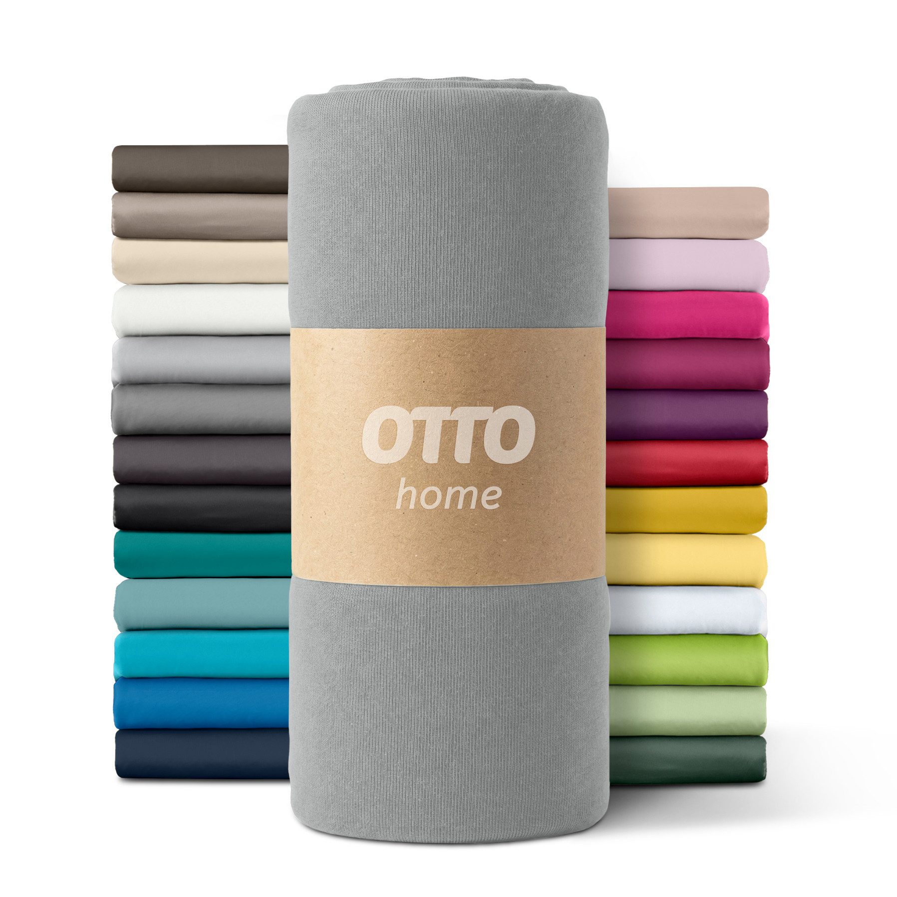 OTTO home Spannbettlaken PAPRIKA Microfaser-Jersey und warme Fleece-Qualität, Microfaser-Jersey, Gummizug: rundum, (2 Stück), Bettlaken Laken Spannbettuch, schnelltrocknend