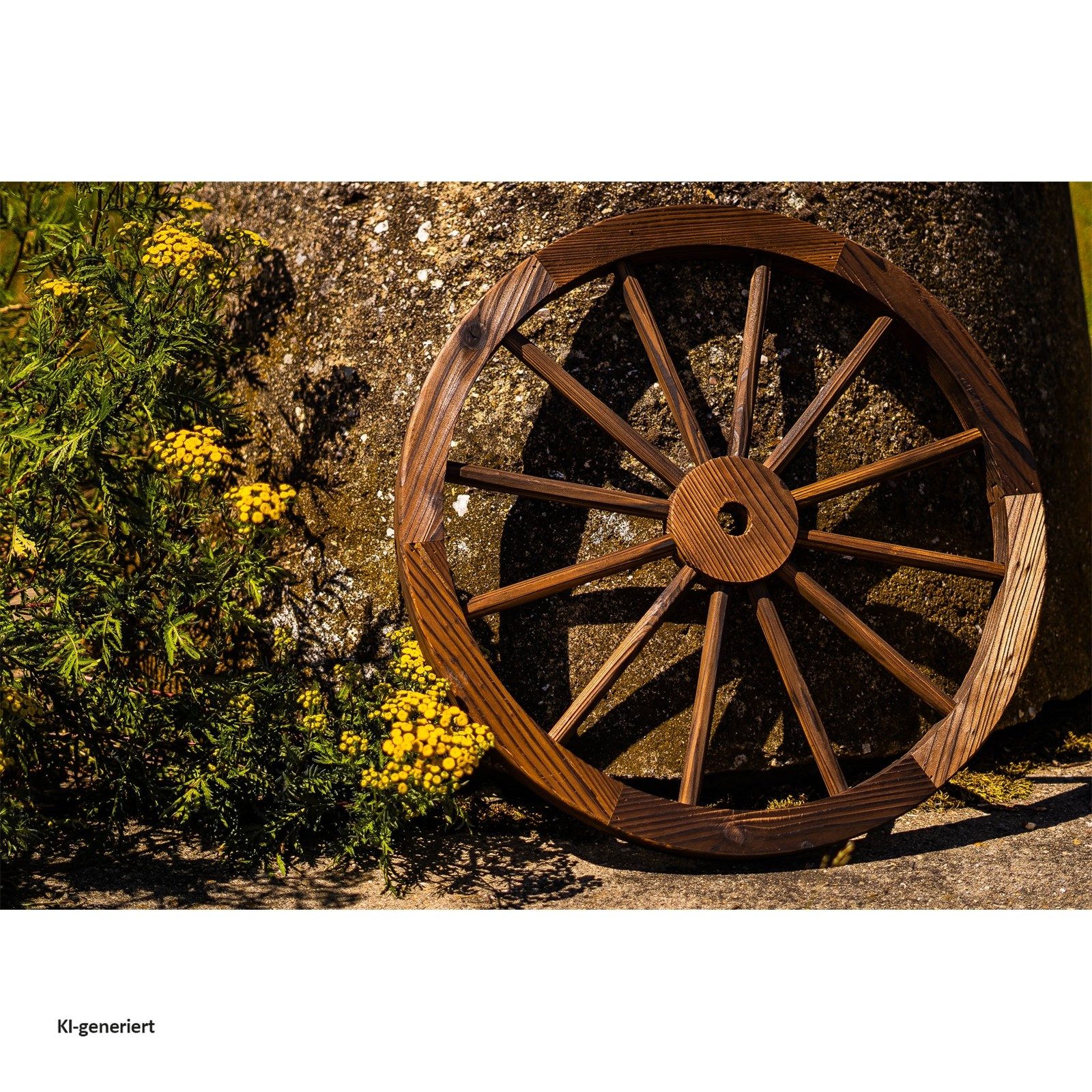 HTI-Living Gartenfigur Holzrad 2er Set Rustikal, (Set, 2 St., 2 Wagenräder), Gartendekoration