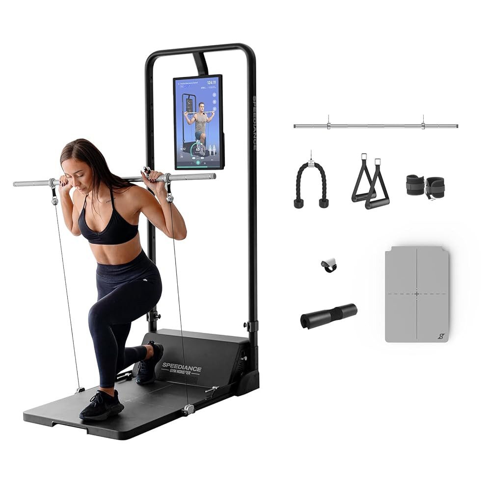 SPEEDIANCE Kraftstation Smart Home Gym System, Multifunktionale Smith Maschine, Tragbare Kabelmaschine für Ganzkörper-Krafttraining zu Hause