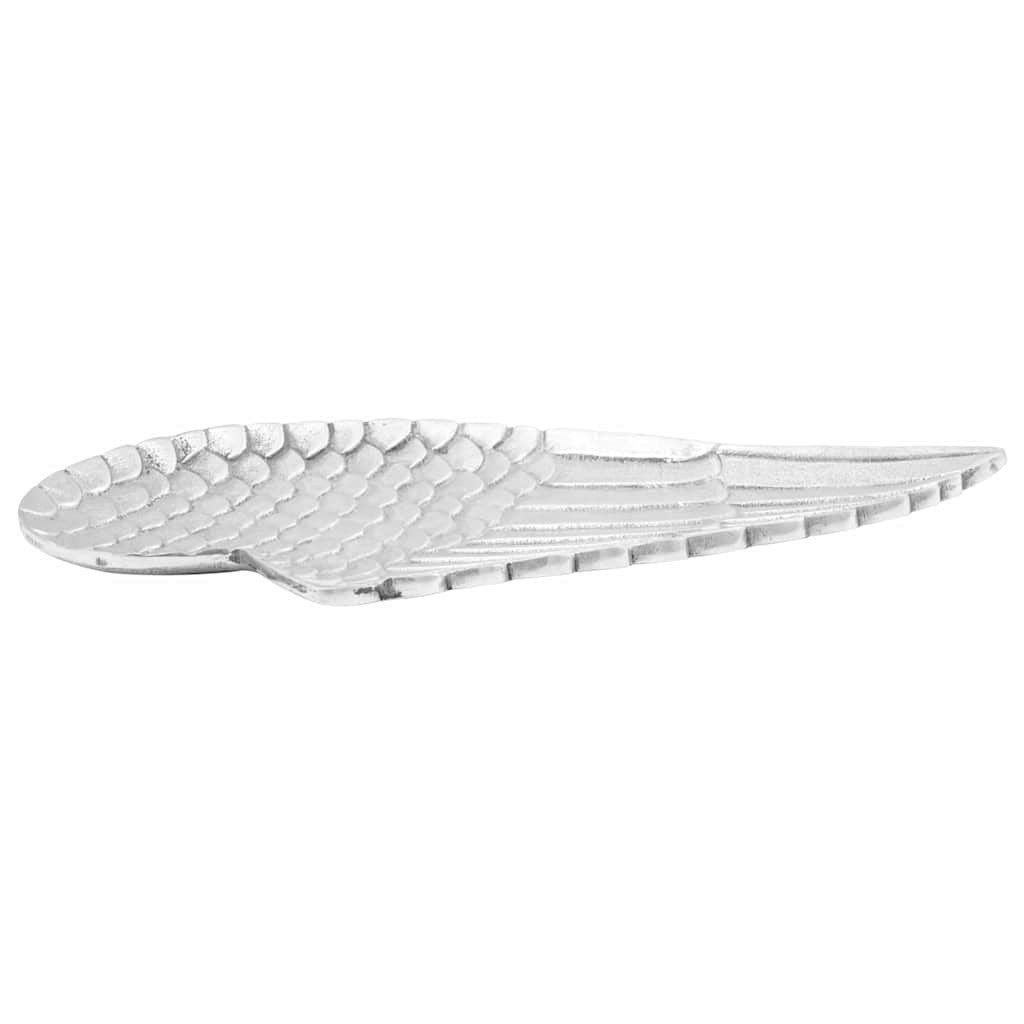 vidaXL Skulptur Obstkorb 2 stk. Silber 40 x 18 x 2,5 cm Aluminium (2 St)