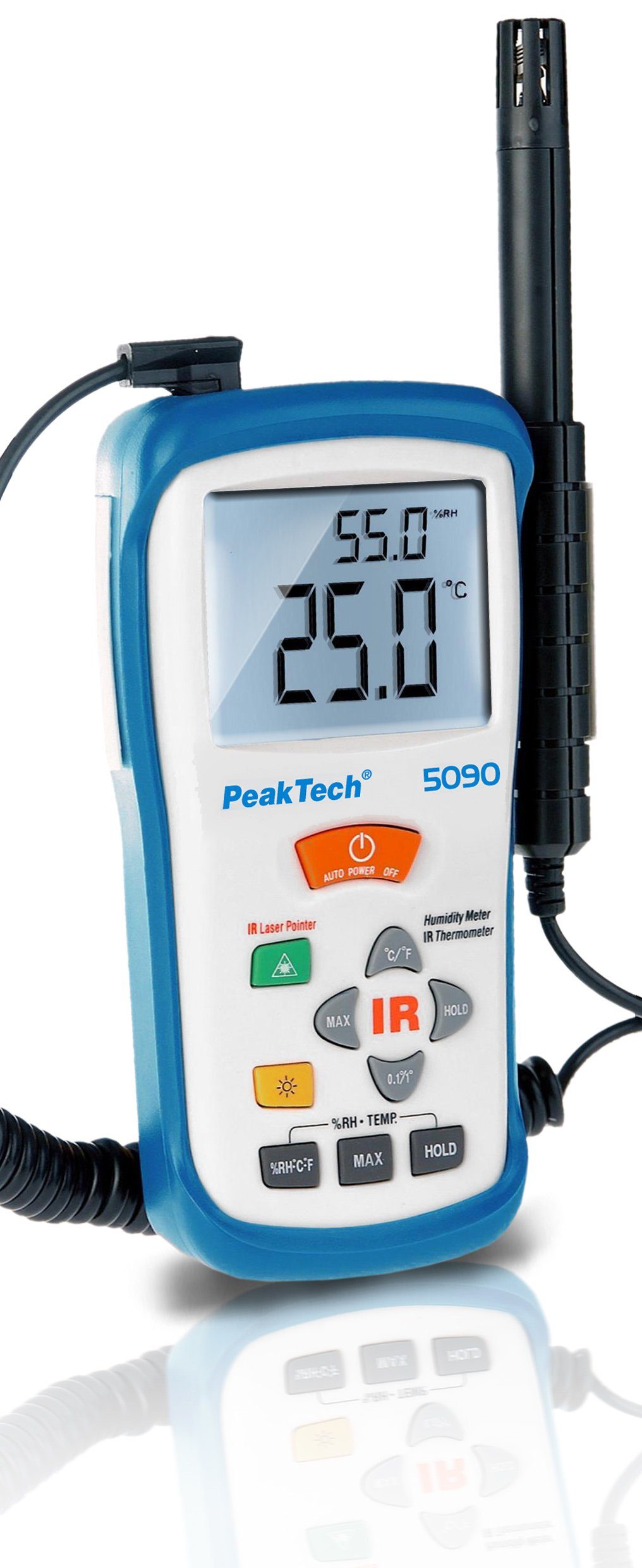 PeakTech Hygrometer PeakTech IR bis -50 +500°C ~ ... 95% ~ (1-St) RH, 5 5090: Thermo-Hygrometer