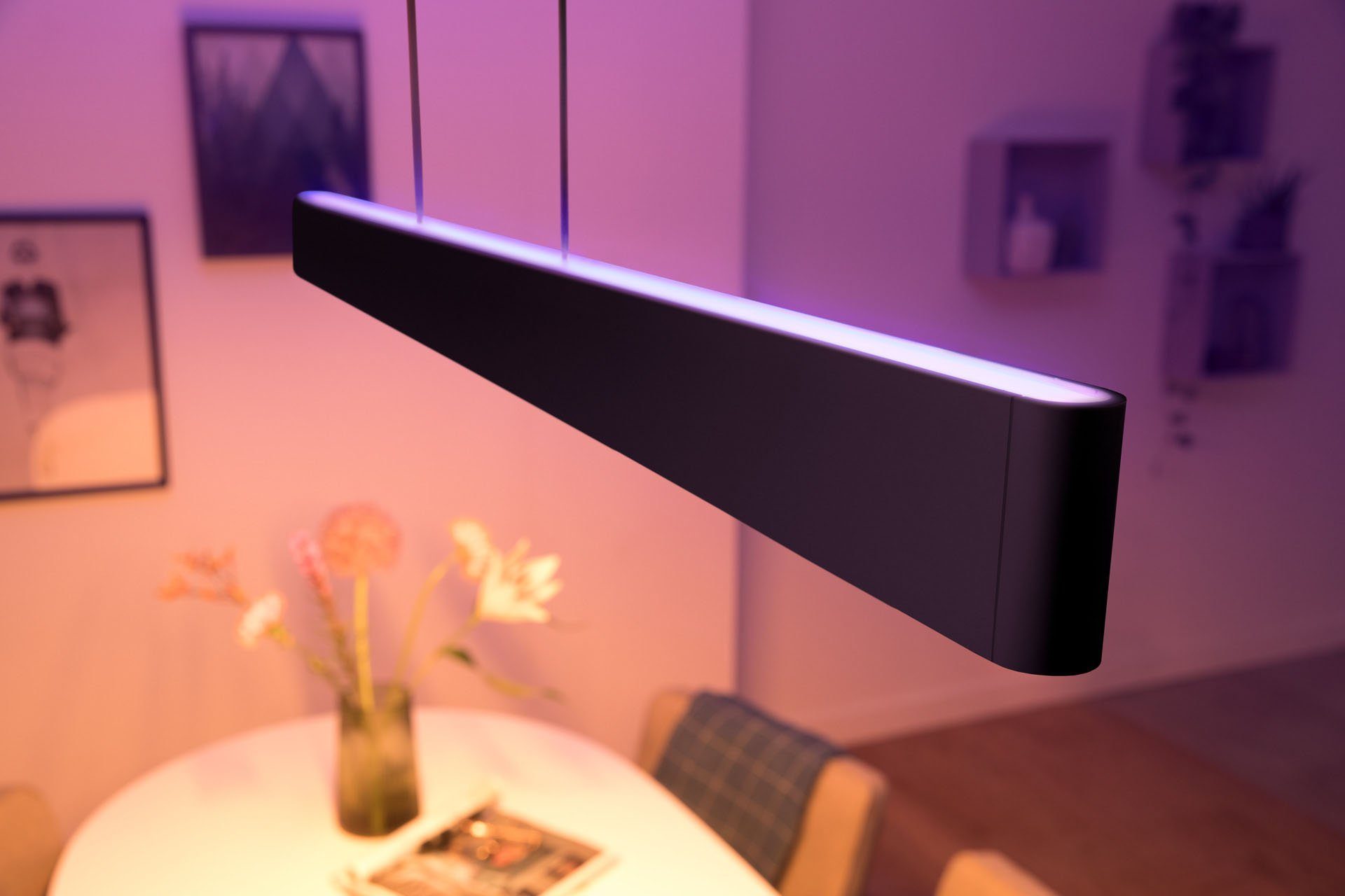 Farbwechsler Hue LED integriert, Pendelleuchte LED fest Ensis, Philips Dimmfunktion,
