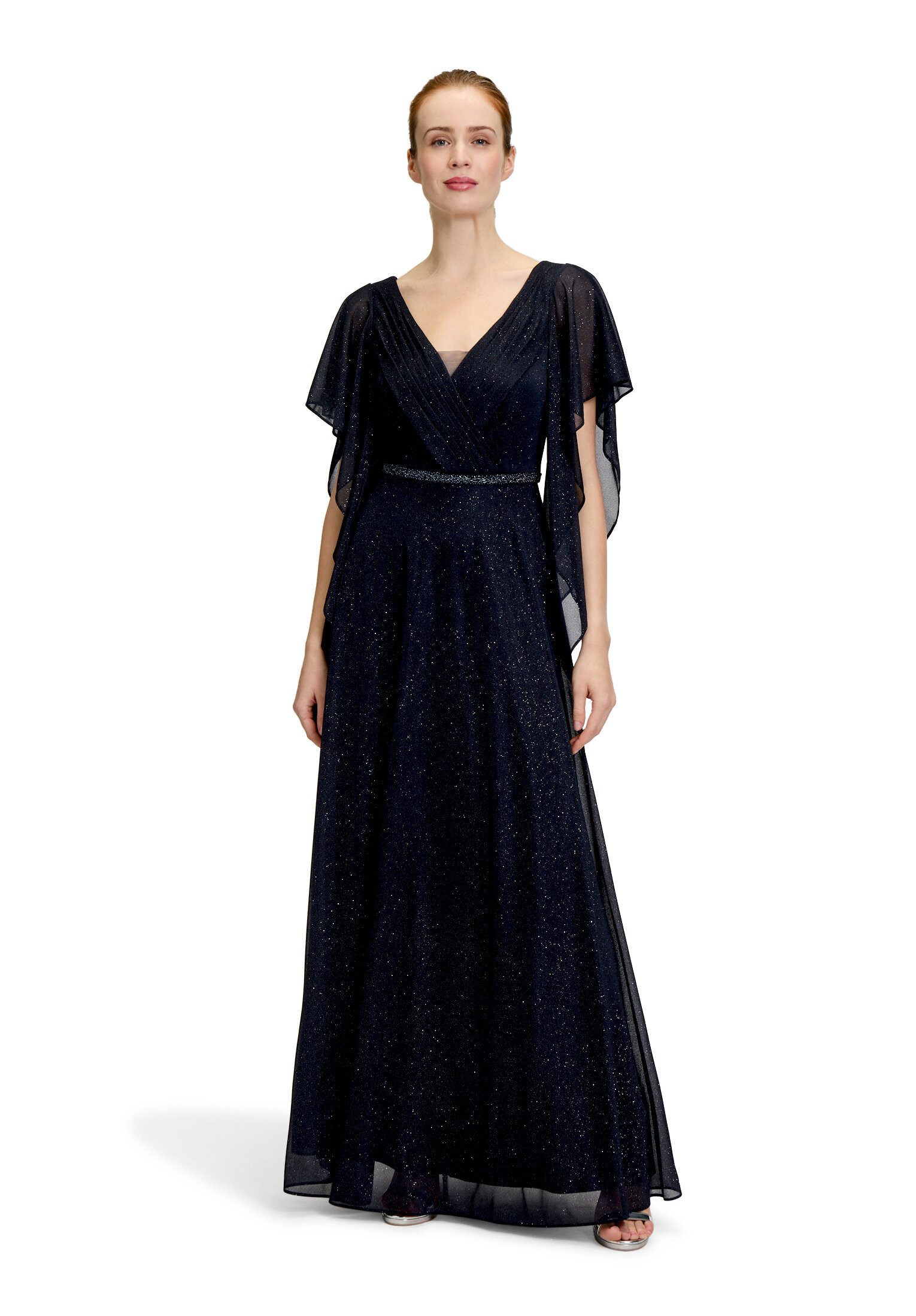 Vera Mont Abendkleid Damen im Glitzer-Look Falten
