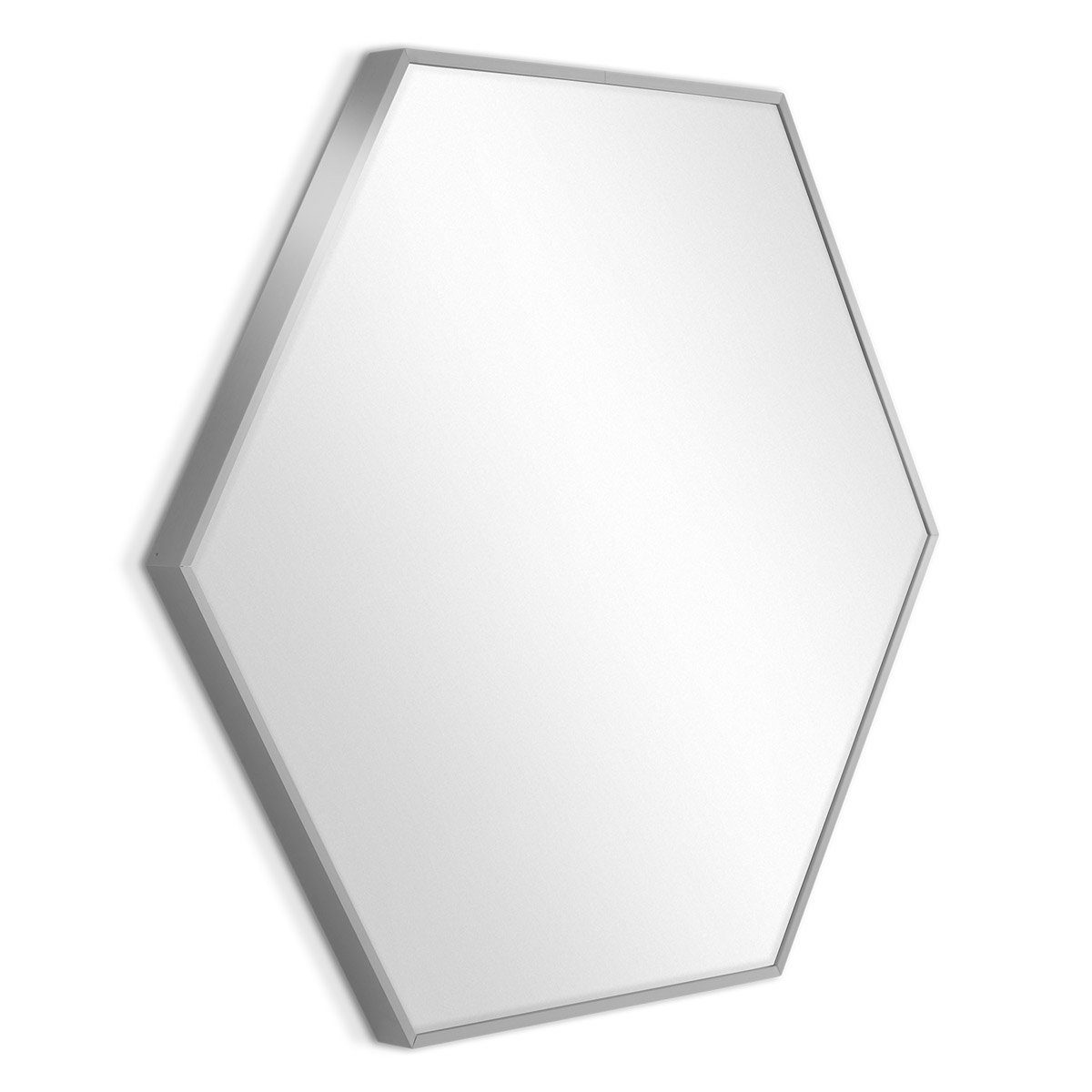 PHOTOLINI Spiegel sechseckig Metallrahmen mit Silber 52x60 Rahmen cm, schmaler