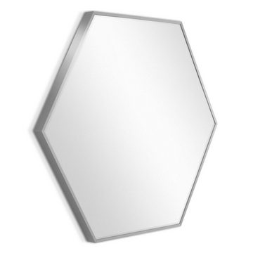 PHOTOLINI Spiegel sechseckig mit Metallrahmen 52x60 cm, schmaler Rahmen